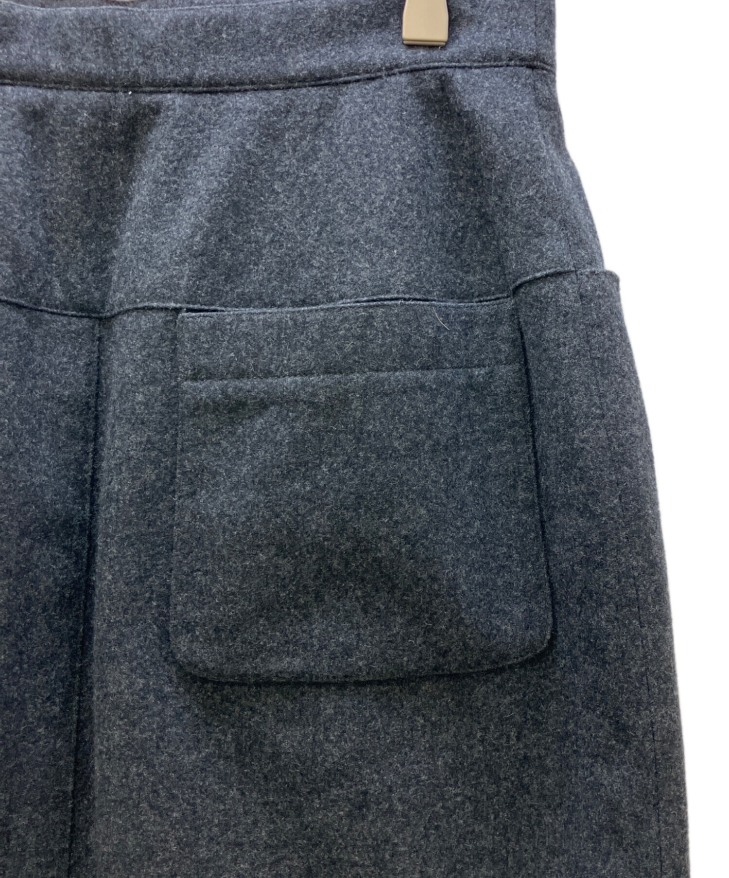 中古・古着通販】HERMES (エルメス) ウールスカート グレー サイズ:40