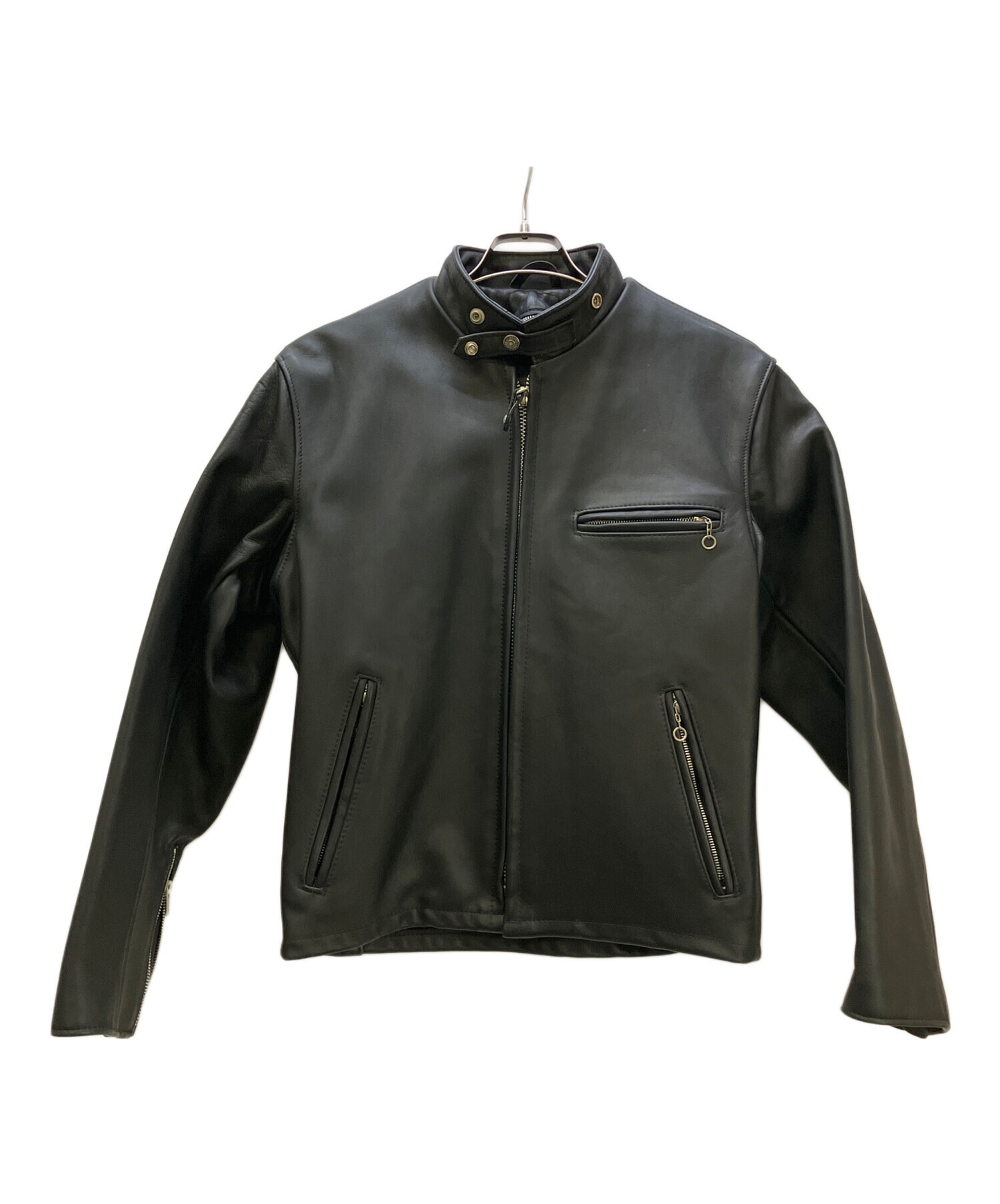 Schott ブラック レザー ライダースジャケット　38サイズ 中古・古着通販】Schott (ショット) レザーライダースジャケット