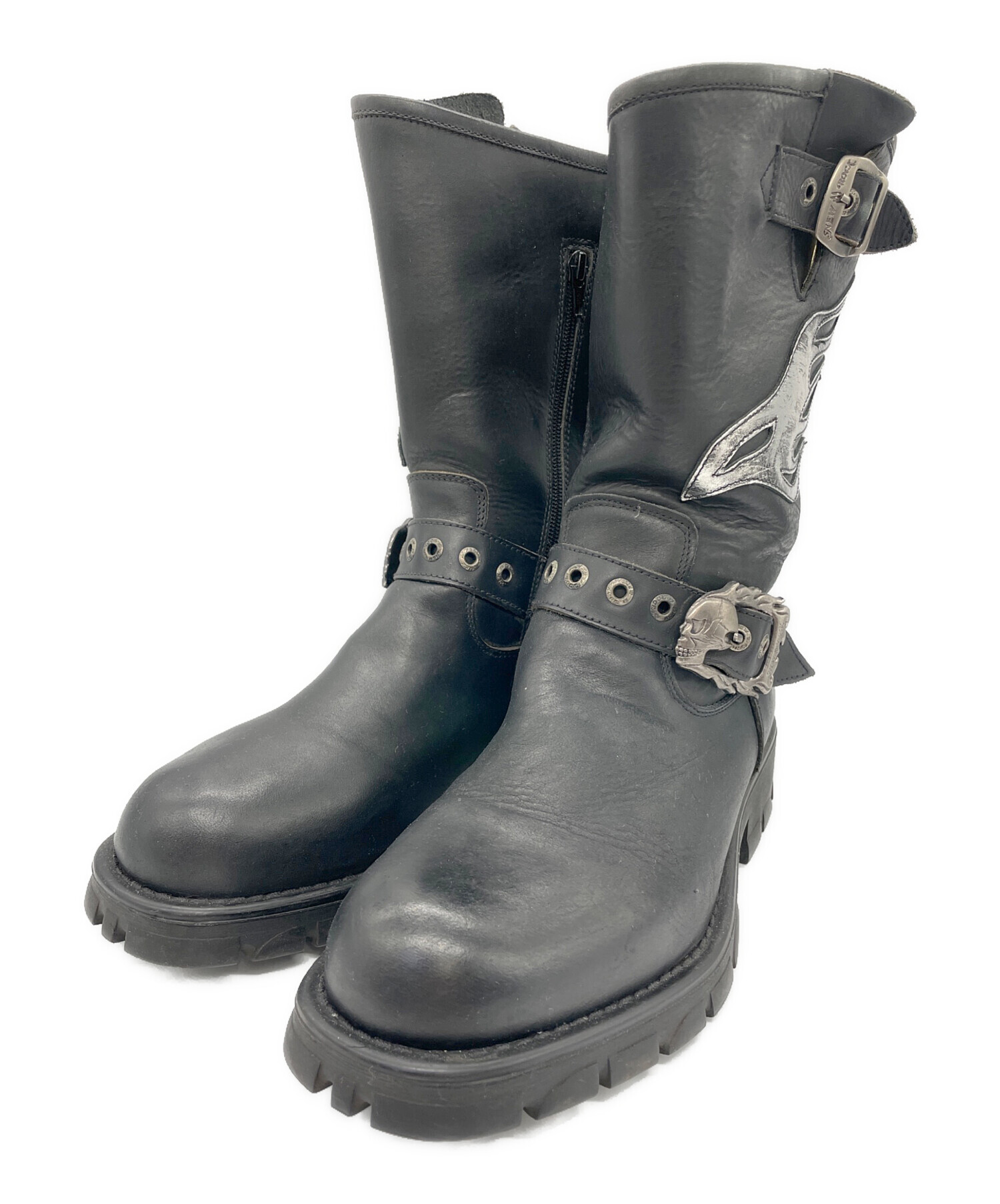 中古・古着通販】NEW ROCK (ニューロック) エンジニアブーツ ブラック