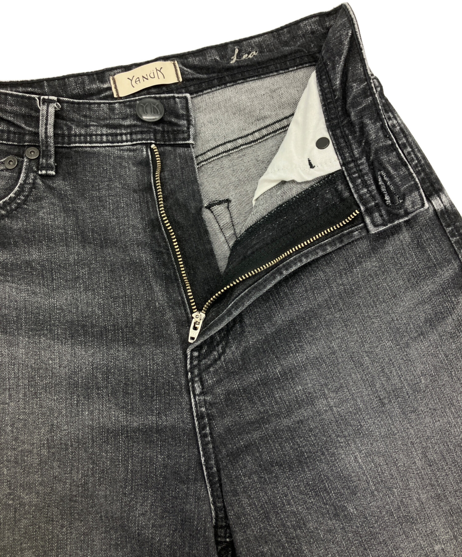 中古・古着通販】YANUK (ヤヌーク) ボーイズストレートLEA ブラック