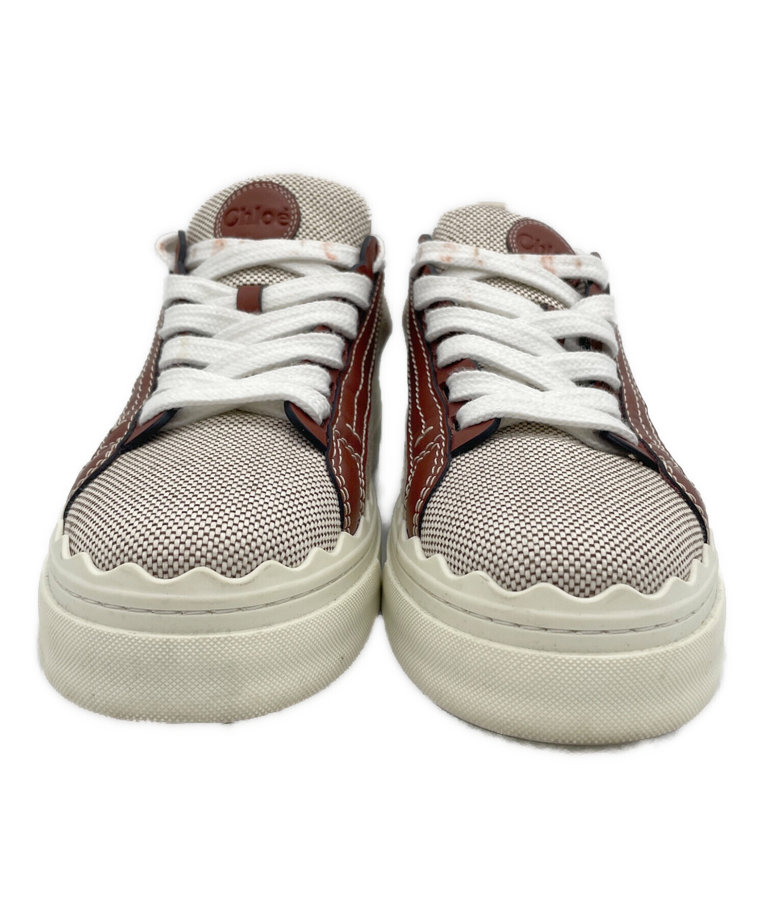 限定値下げ！クリーニング済み！Chloé ベージュ スニーカー 厚底　クロエ 中古・古着通販】Chloe (クロエ) スニーカー ベージュ×ブラウン