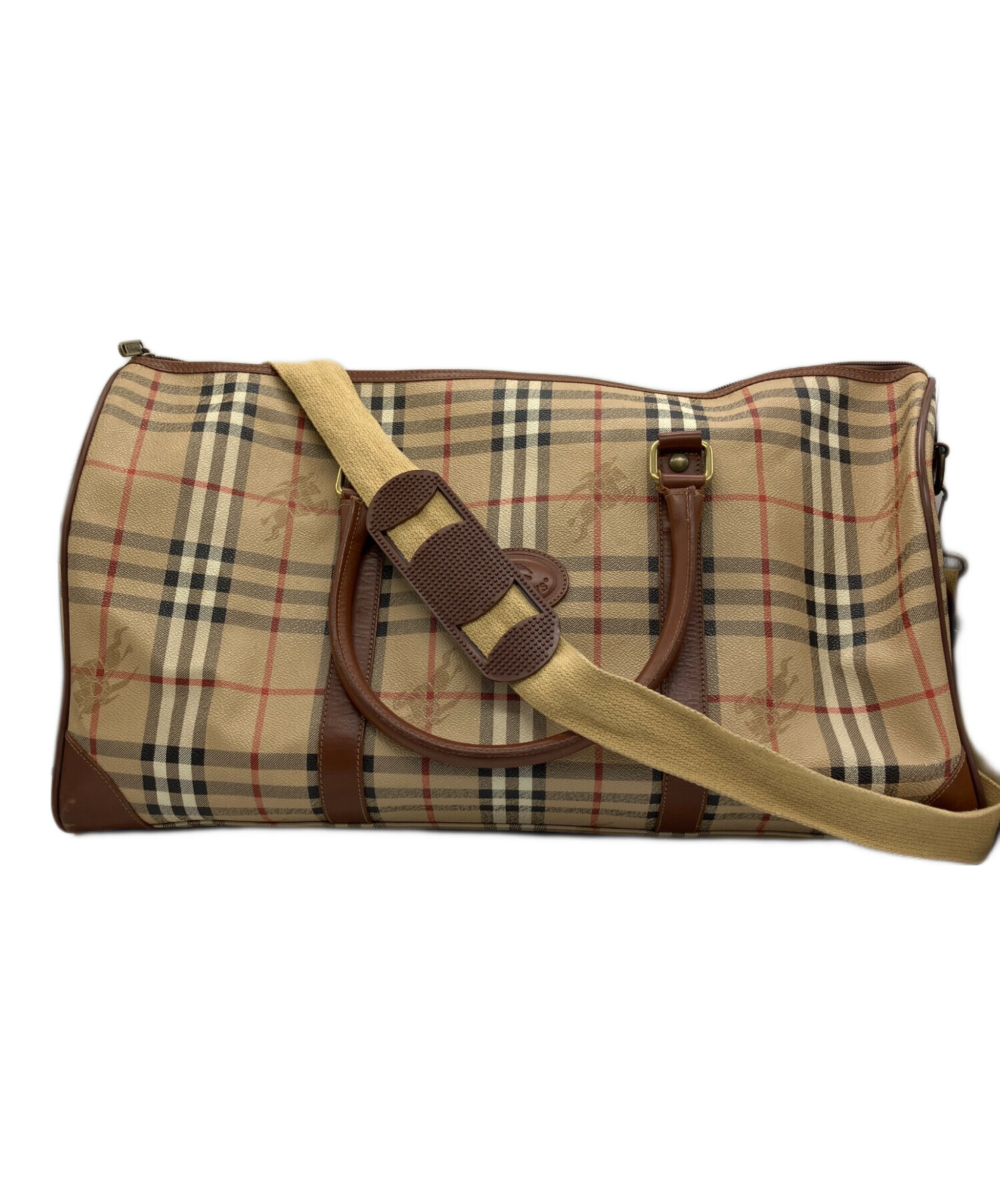 Burberry ボストンバッグ ベージュ・チェック柄 レトロ 古着ガール