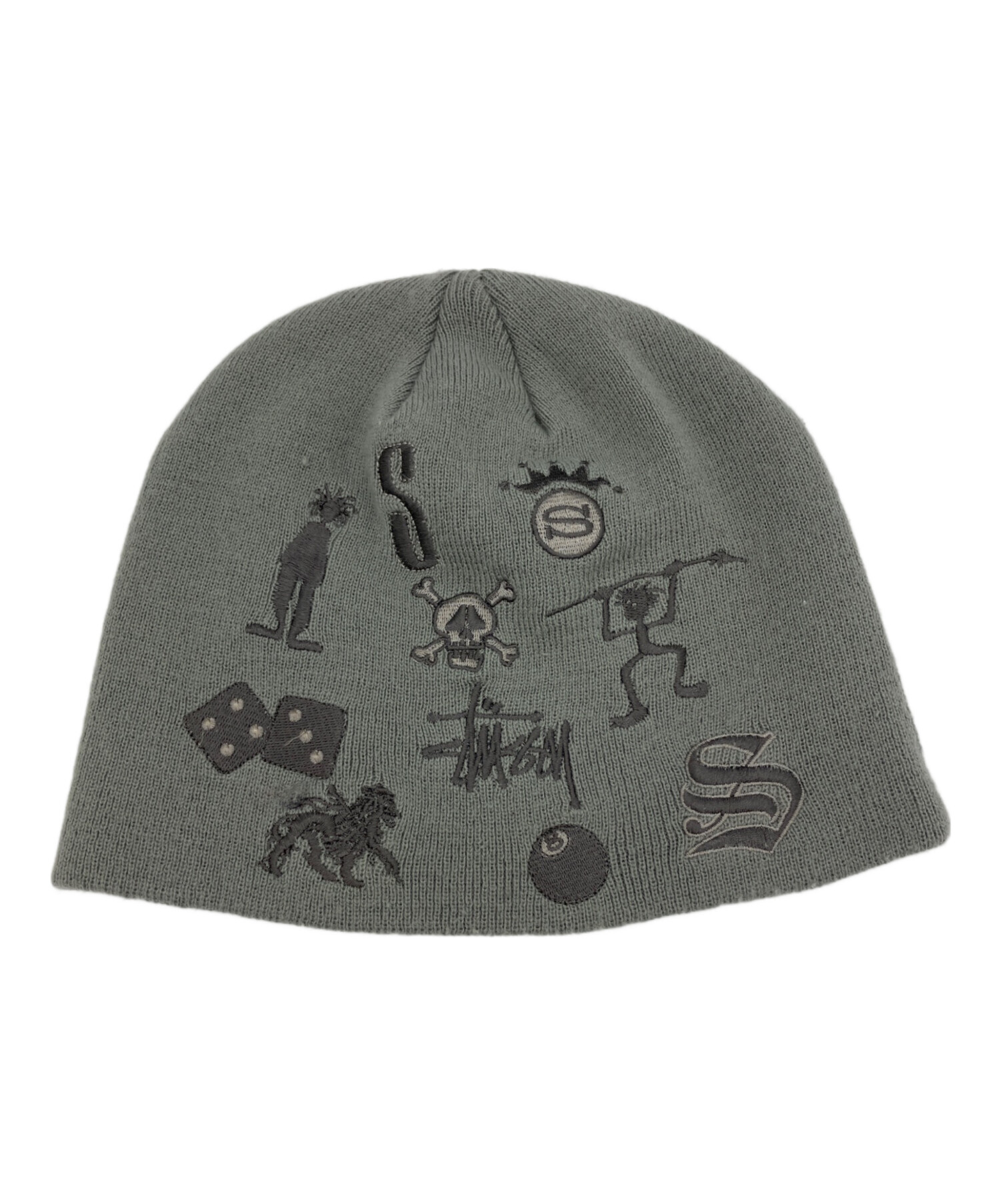 old stussy ビーニー Stussy ボンボン付きニット帽 STUSSY