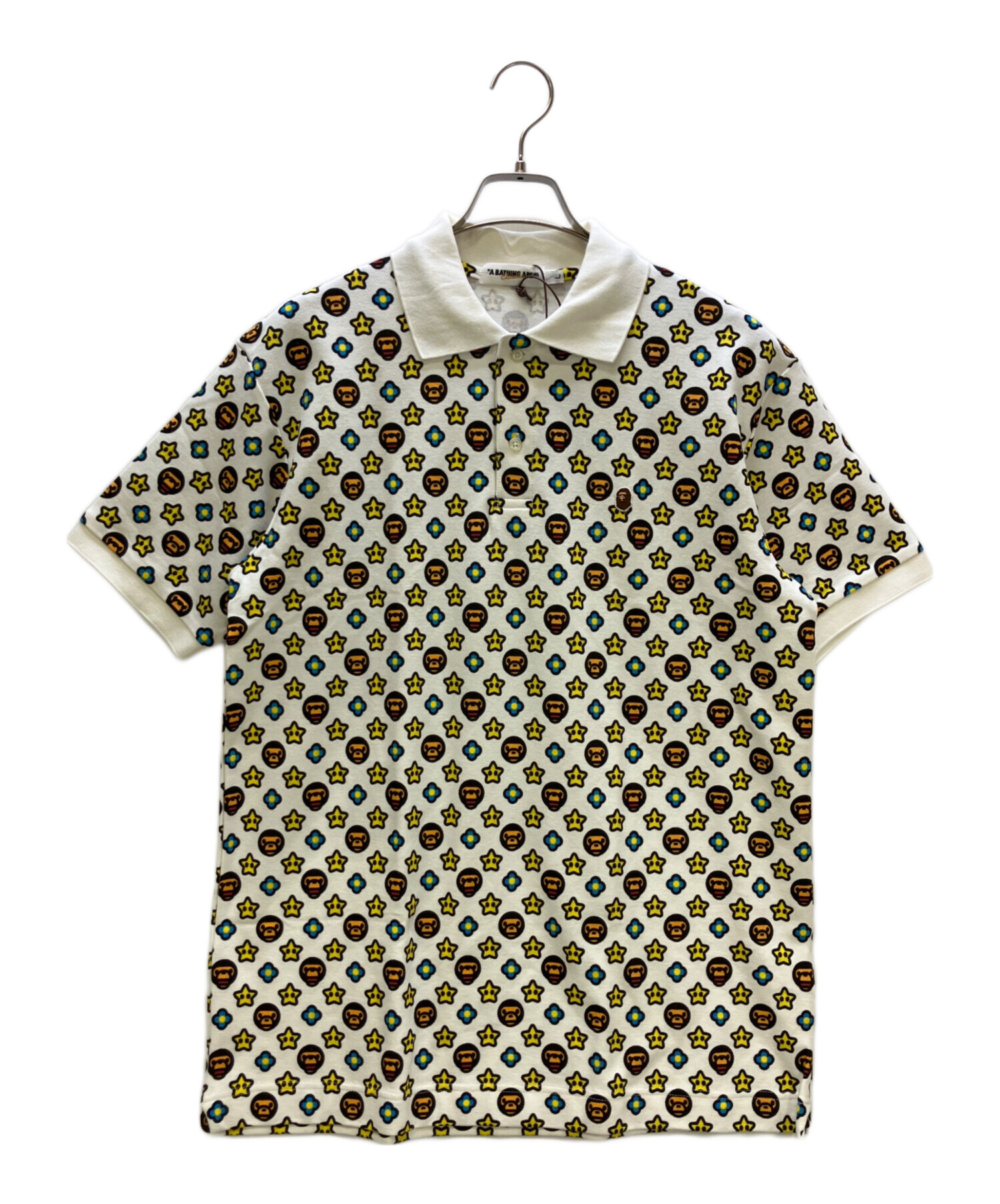 A BATHING APE チェック柄ポロシャツ M A BATHING APE(アベイシングエイプ) 00's Tartan check one point logo
