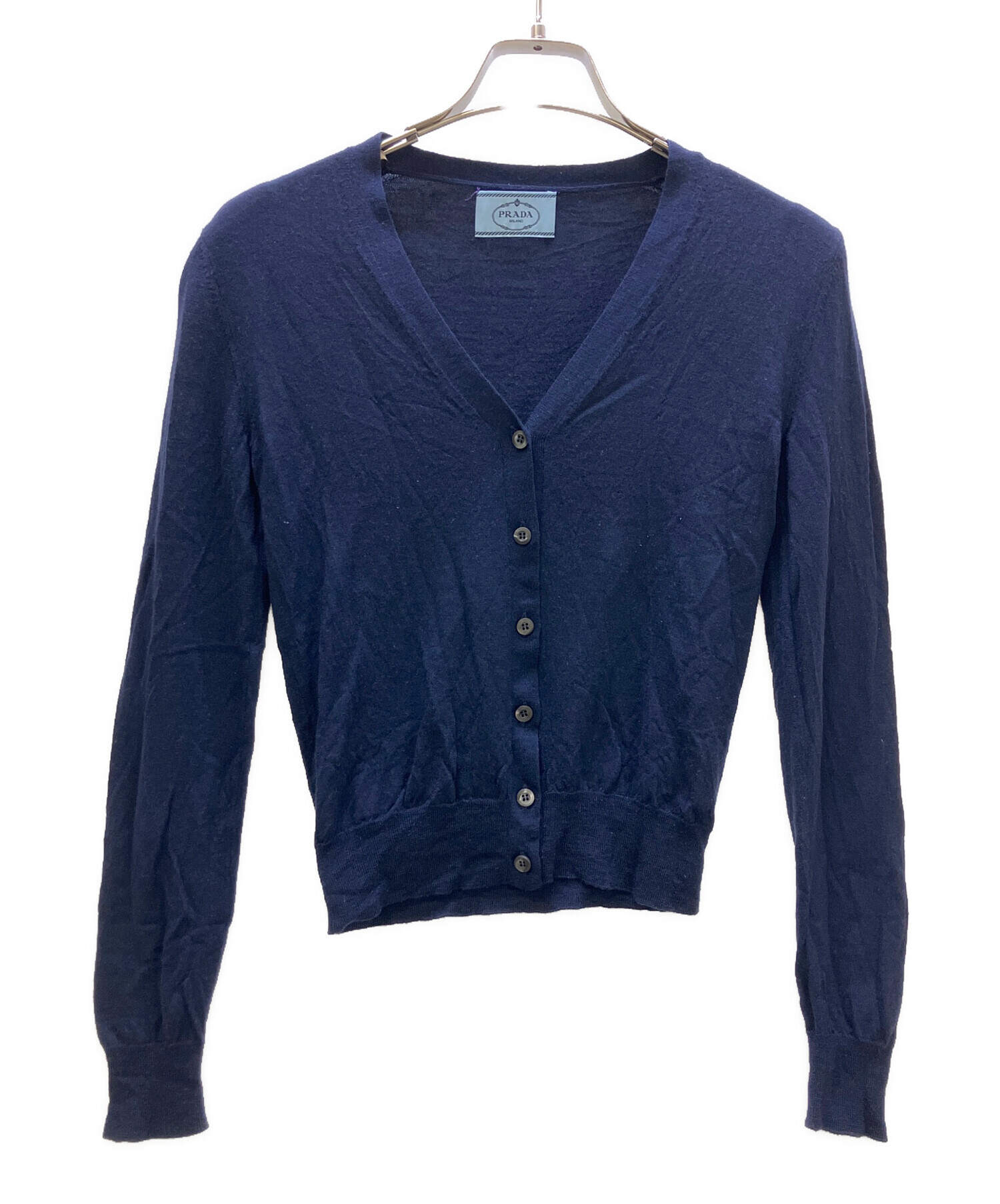 中古・古着通販】PRADA (プラダ) 薄手カーディガン ネイビー サイズ:36