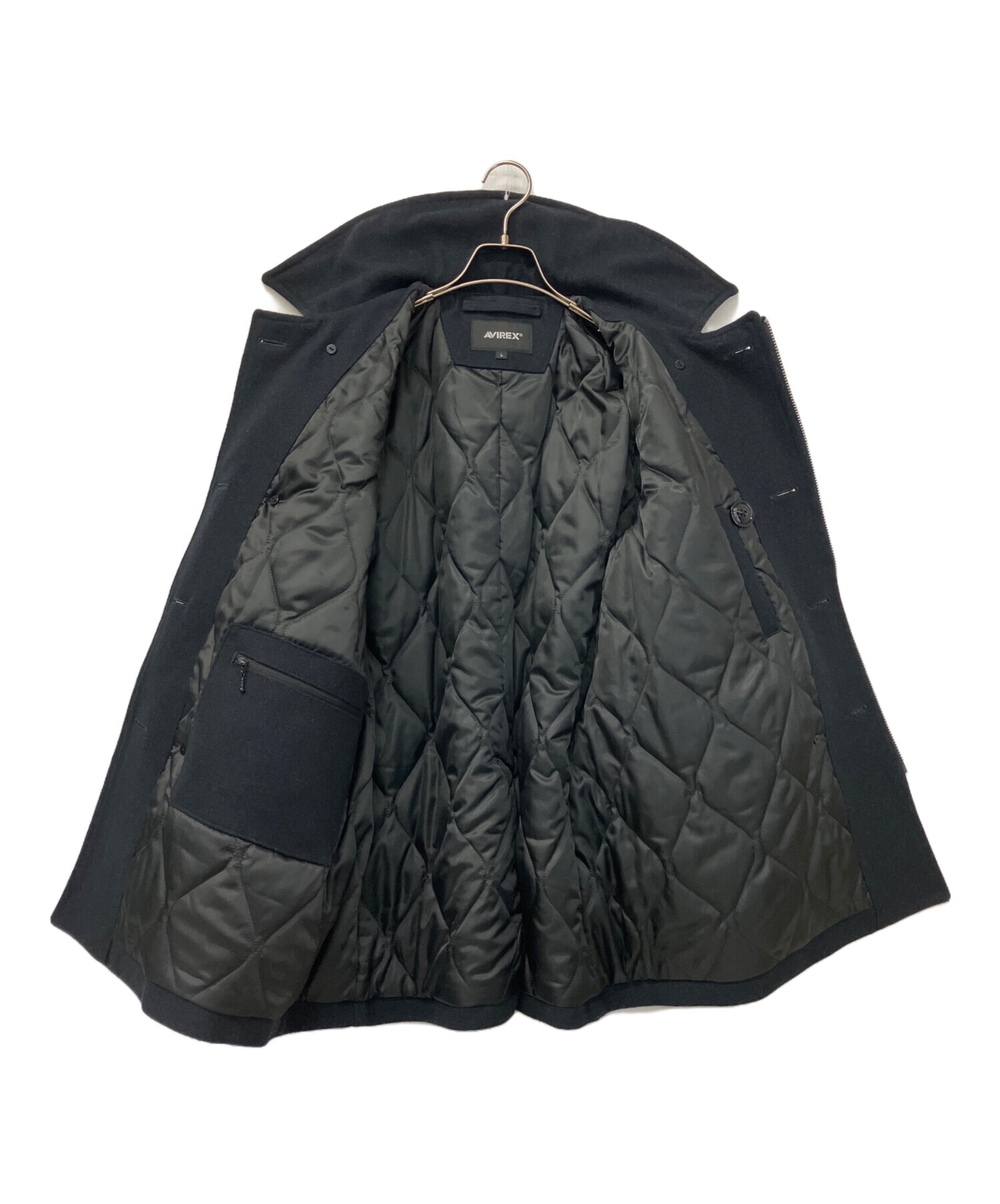 中古・古着通販】AVIREX (アヴィレックス) レザー切替ピーコート