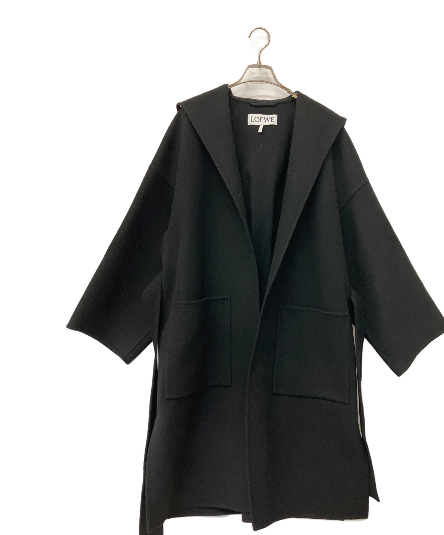 ほぼ未使用★LOEWE★ダブルフェイス★ロングコート★黒 中古・古着通販】LOEWE (ロエベ) ロングコート ブラック サイズ:38