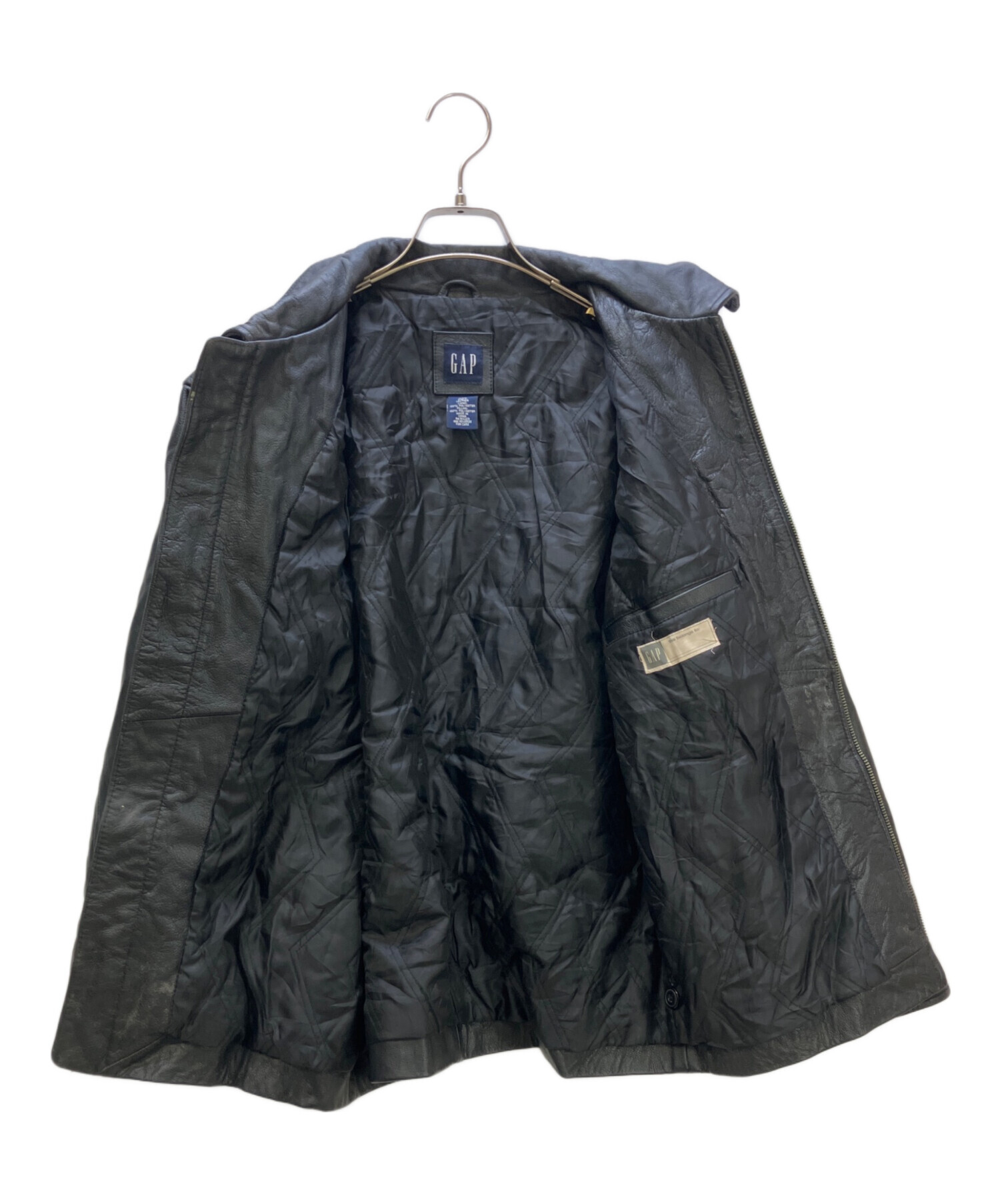 中古・古着通販】GAP (ギャップ) レザージャケット OLD GAP ブラック