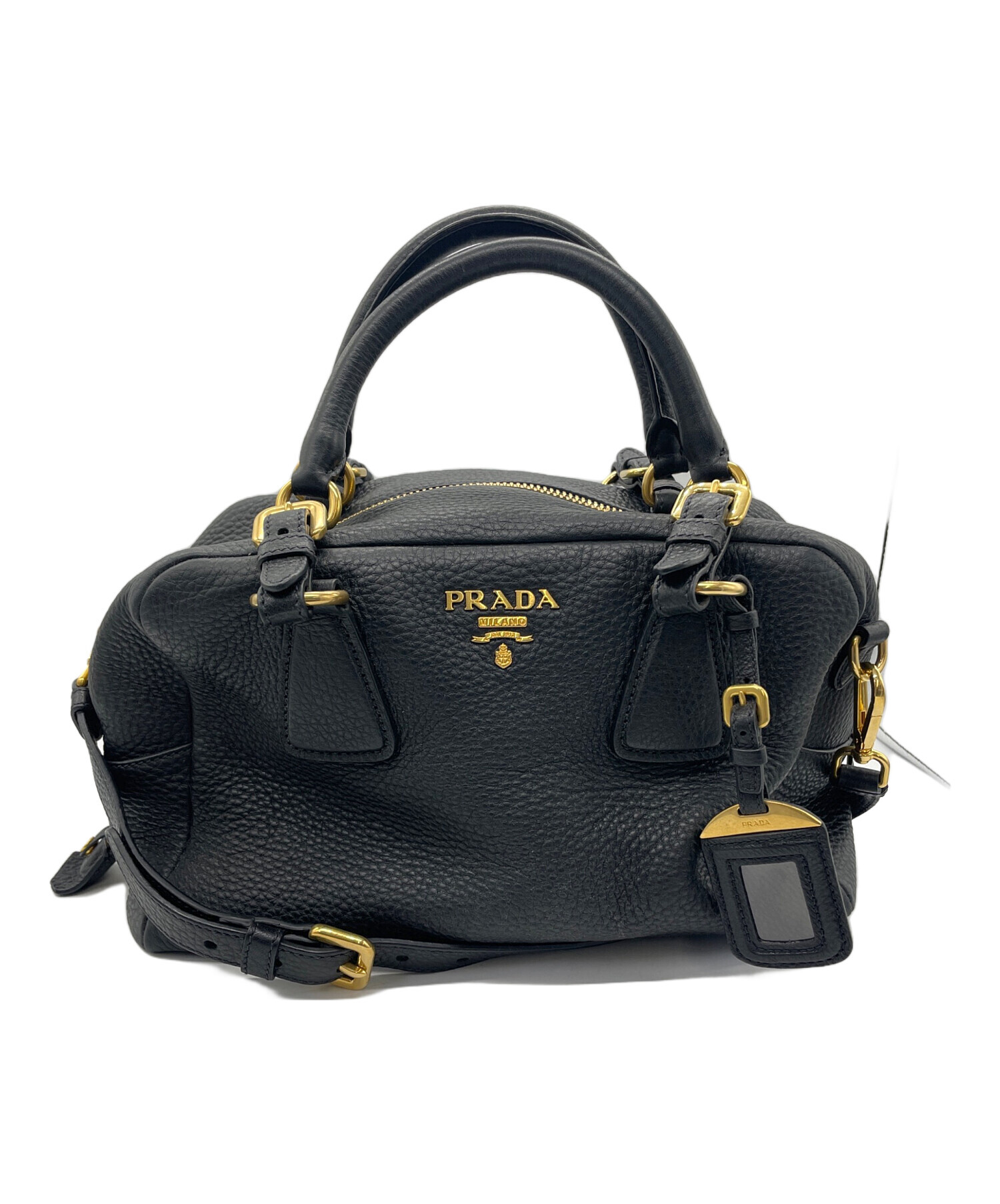 アンティーク商品となっており限定品！ PRADA ボストンバッグ 2way 中古・古着通販】PRADA (プラダ) 2WAYレザーボストンバッグ ブラウン
