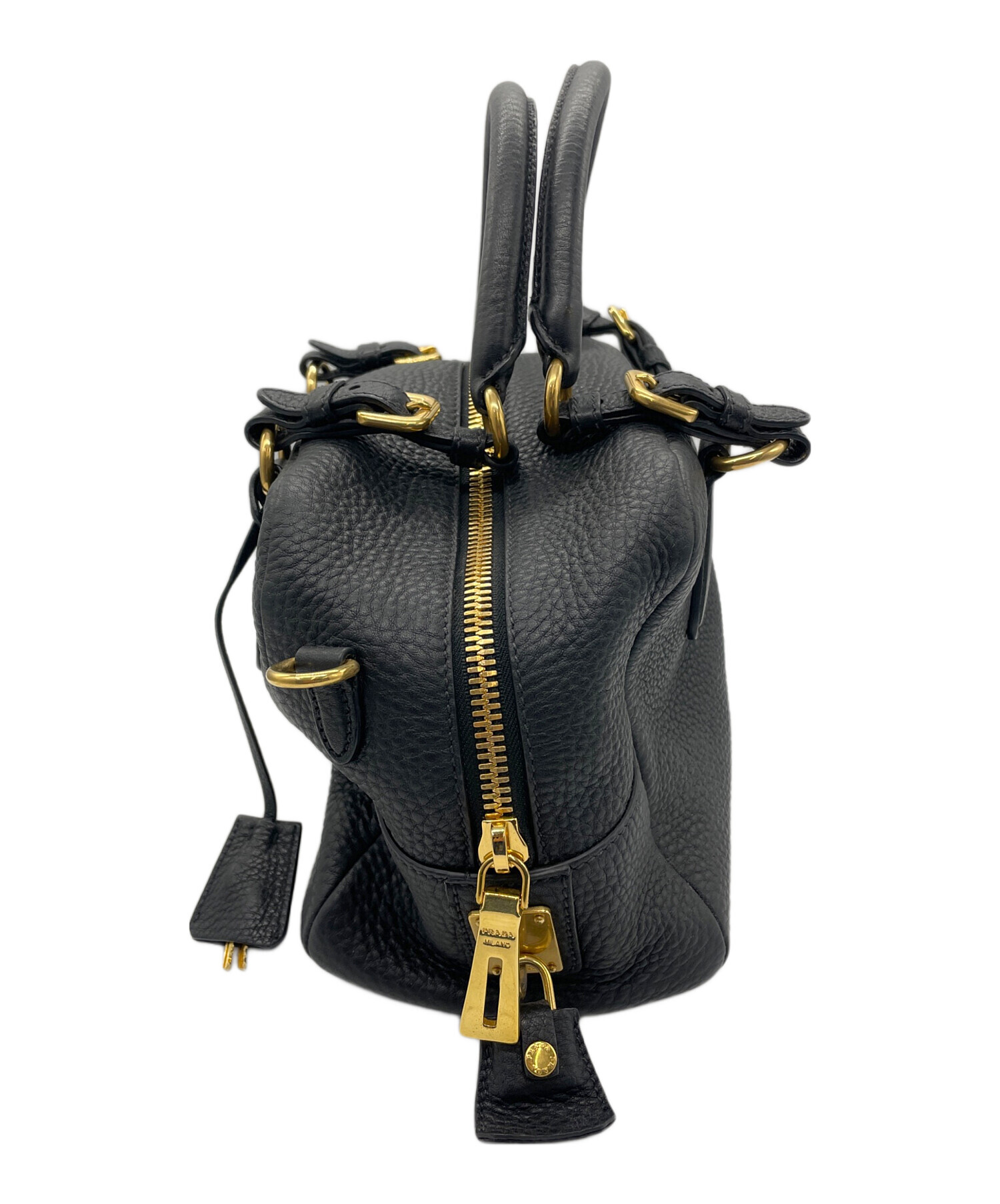 アンティーク商品となっており限定品！ PRADA ボストンバッグ 2way 中古・古着通販】PRADA (プラダ) 2WAYレザーボストンバッグ ブラウン