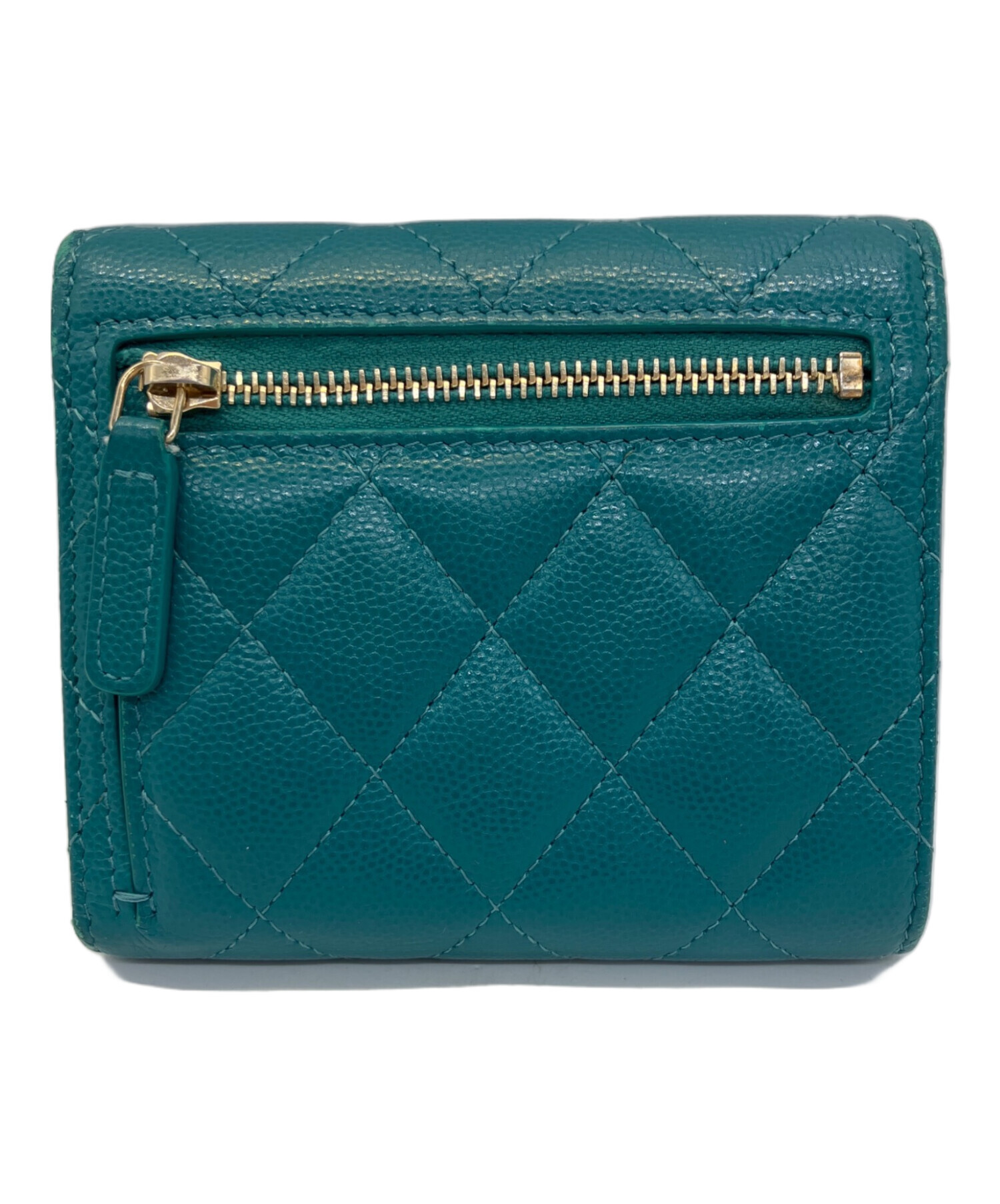 中古・古着通販】CHANEL (シャネル) 3つ折り財布 マトラッセ グリーン