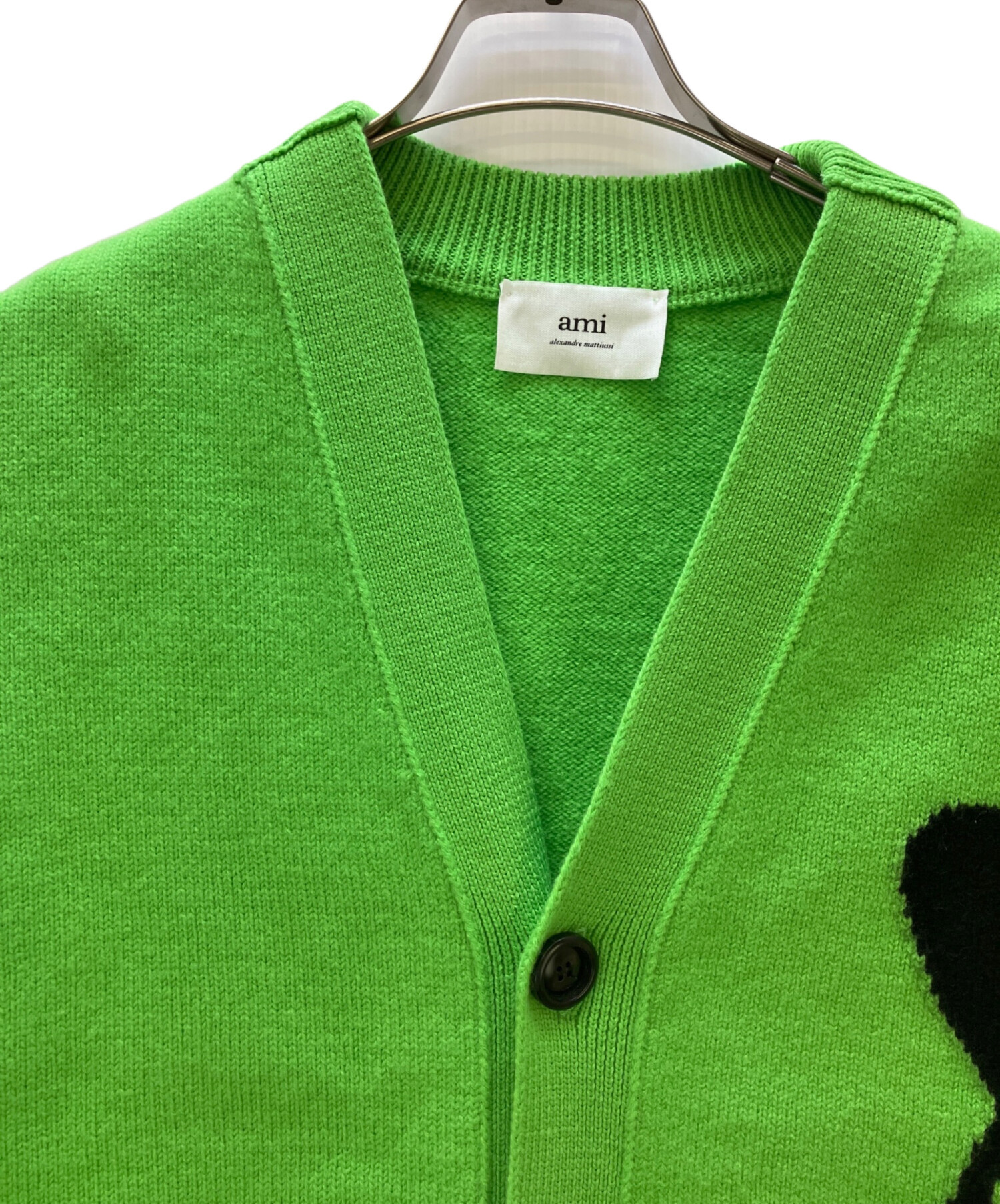 中古・古着通販】AMI PARIS (アミ パリス) 厚手カーディガン グリーン 