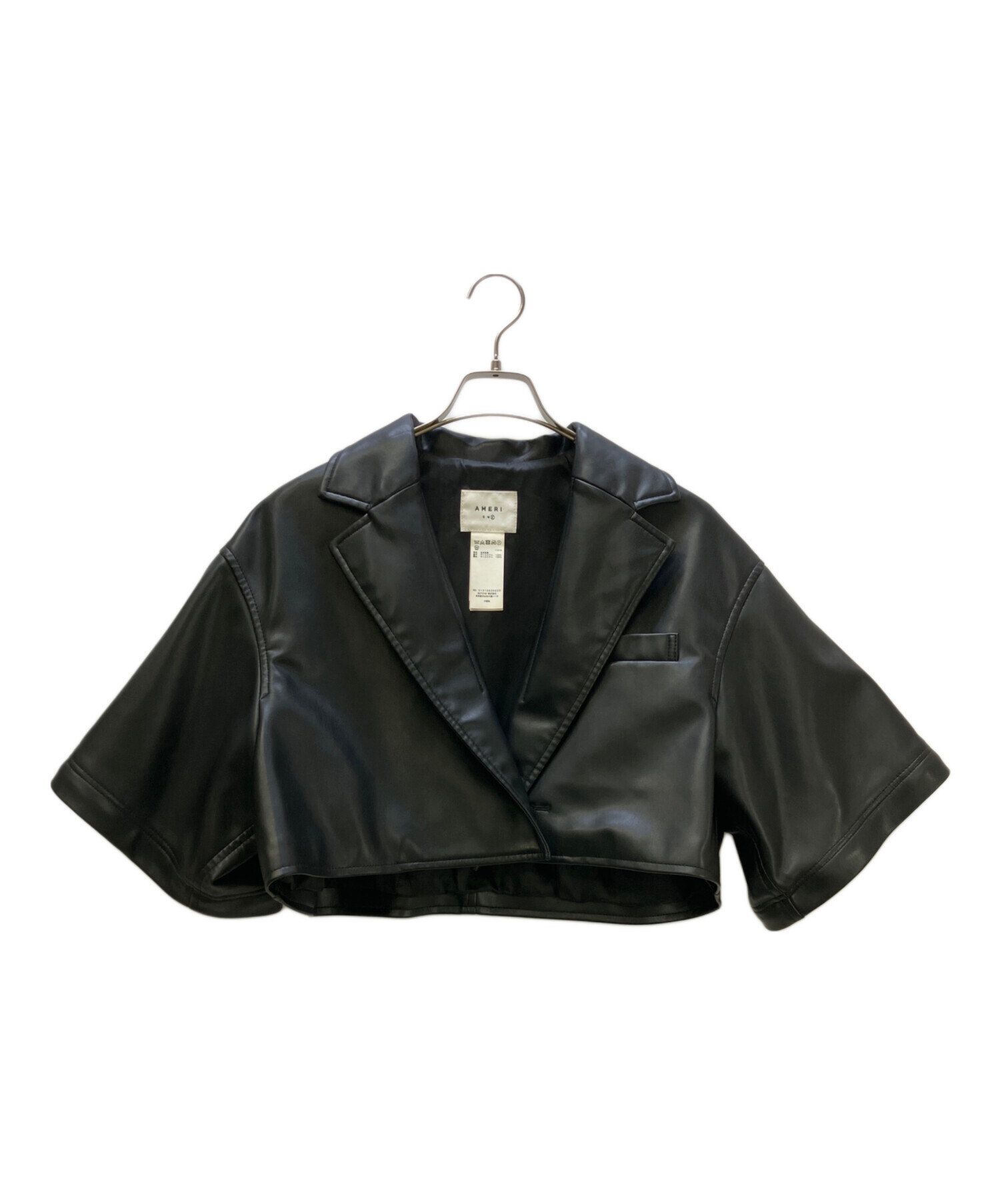 Ameri vintage ブラック ショート丈 レザージャケット 新品未使用 N.HOOLYWOOD for Ameri FAKE LEATHER JACKET