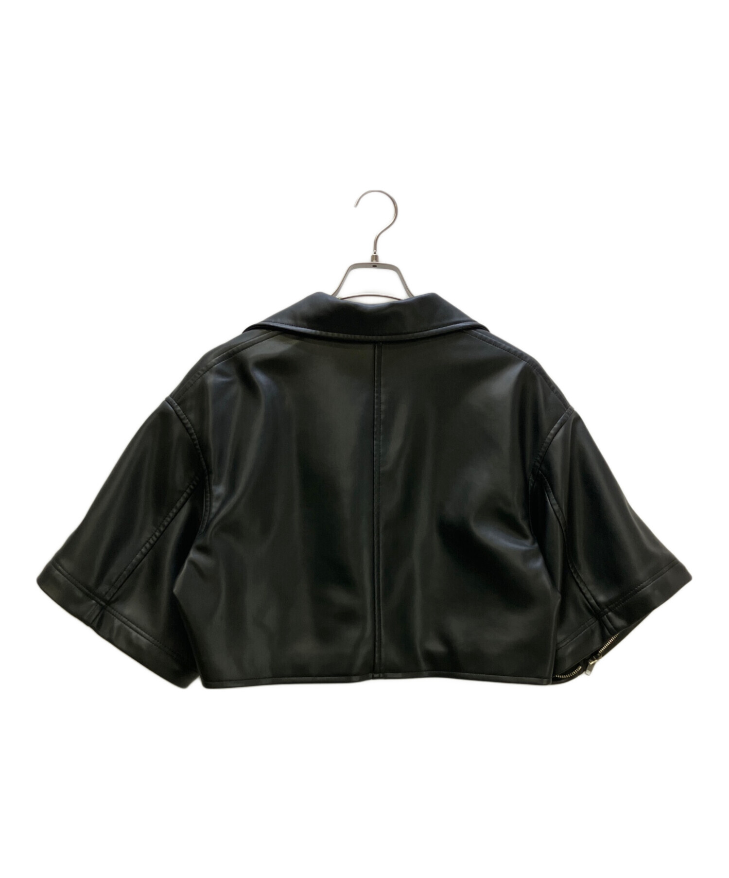 【新品未使用！】定価２万2千円Ameri SHORT FAKE LEATHER 中古・古着通販】AMERI (アメリ) 2WAY FAKE LEATHER SHORT JACKET