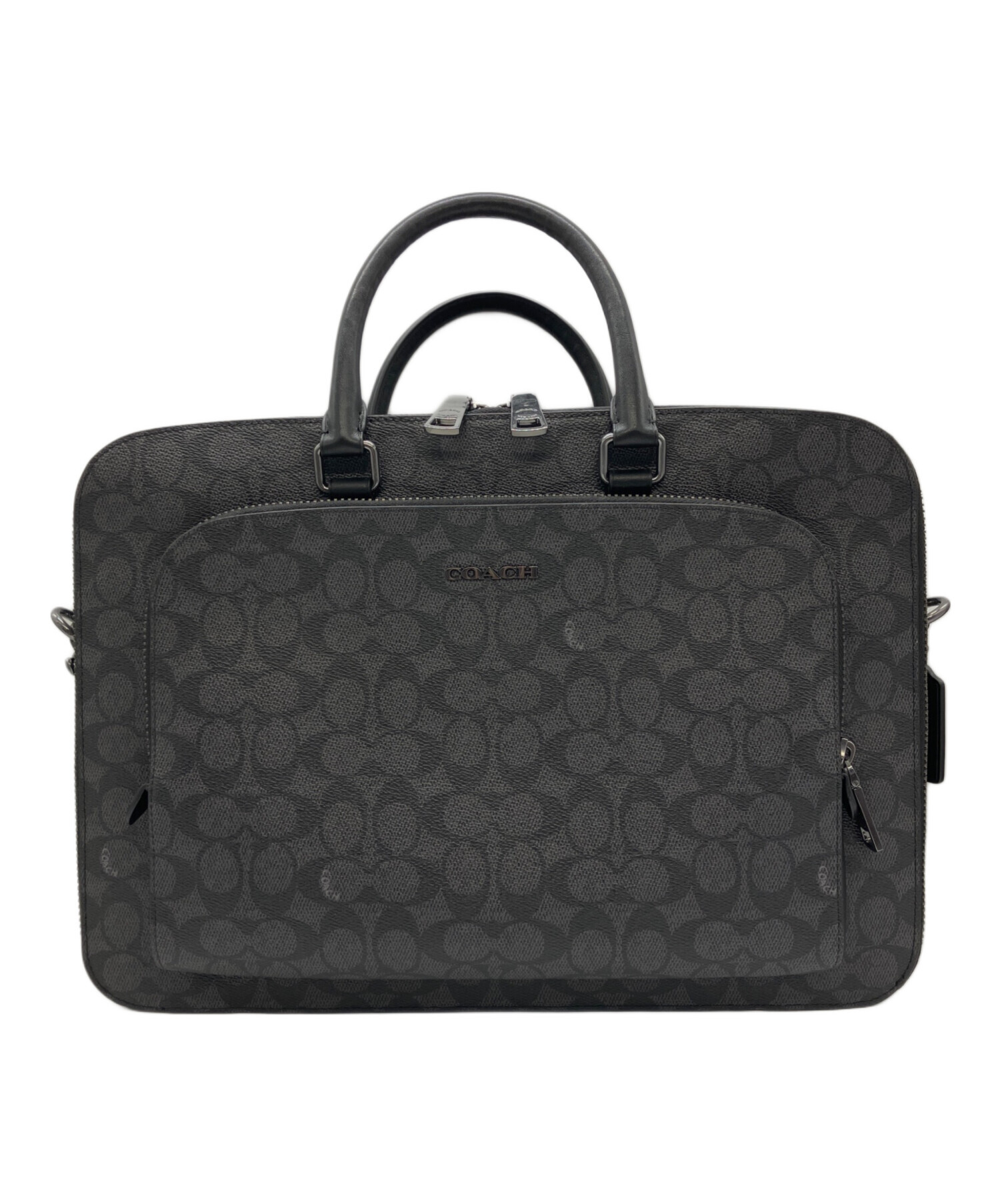 T*F様 希少OLD COACH ブリーフケース　ブラック オールドコーチ　レザ 中古・古着通販】COACH (コーチ) ブリーフケース シグネチャー