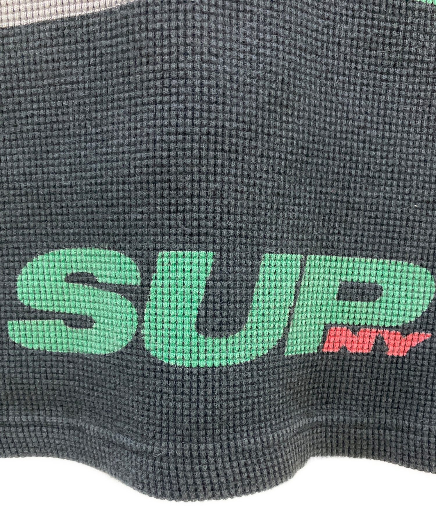 中古・古着通販】SUPREME (シュプリーム) NY Waffle Thermal ブラック 