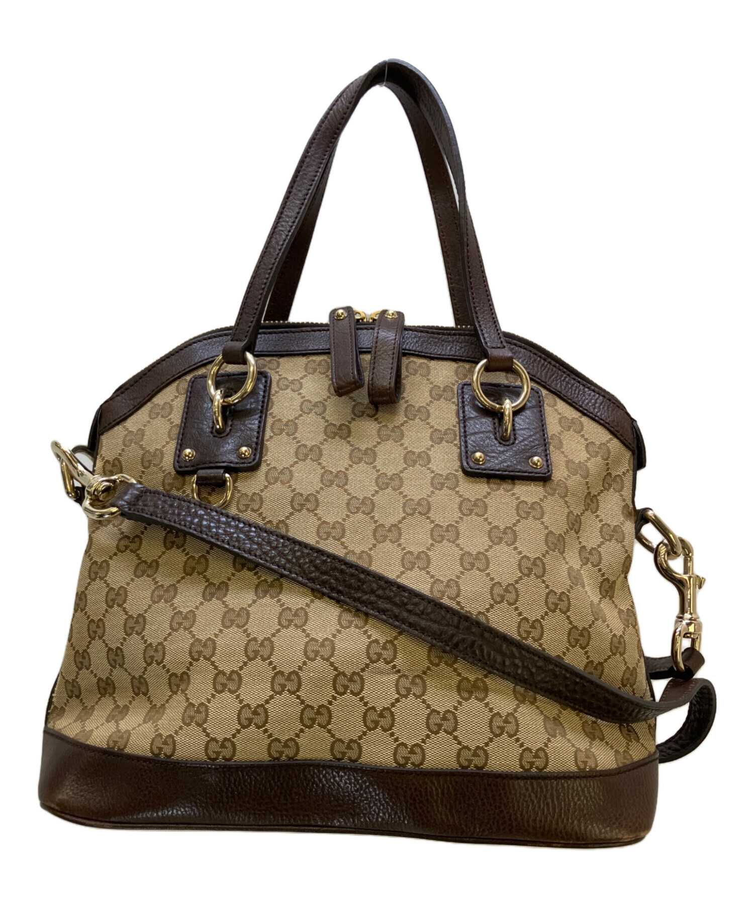 I02) GUCCI グッチ　2way ビジネスバッグ　A4収納 ブラウン 中古・古着通販】GUCCI (グッチ) 2WAYバッグ ブラウン｜ブランド・古着