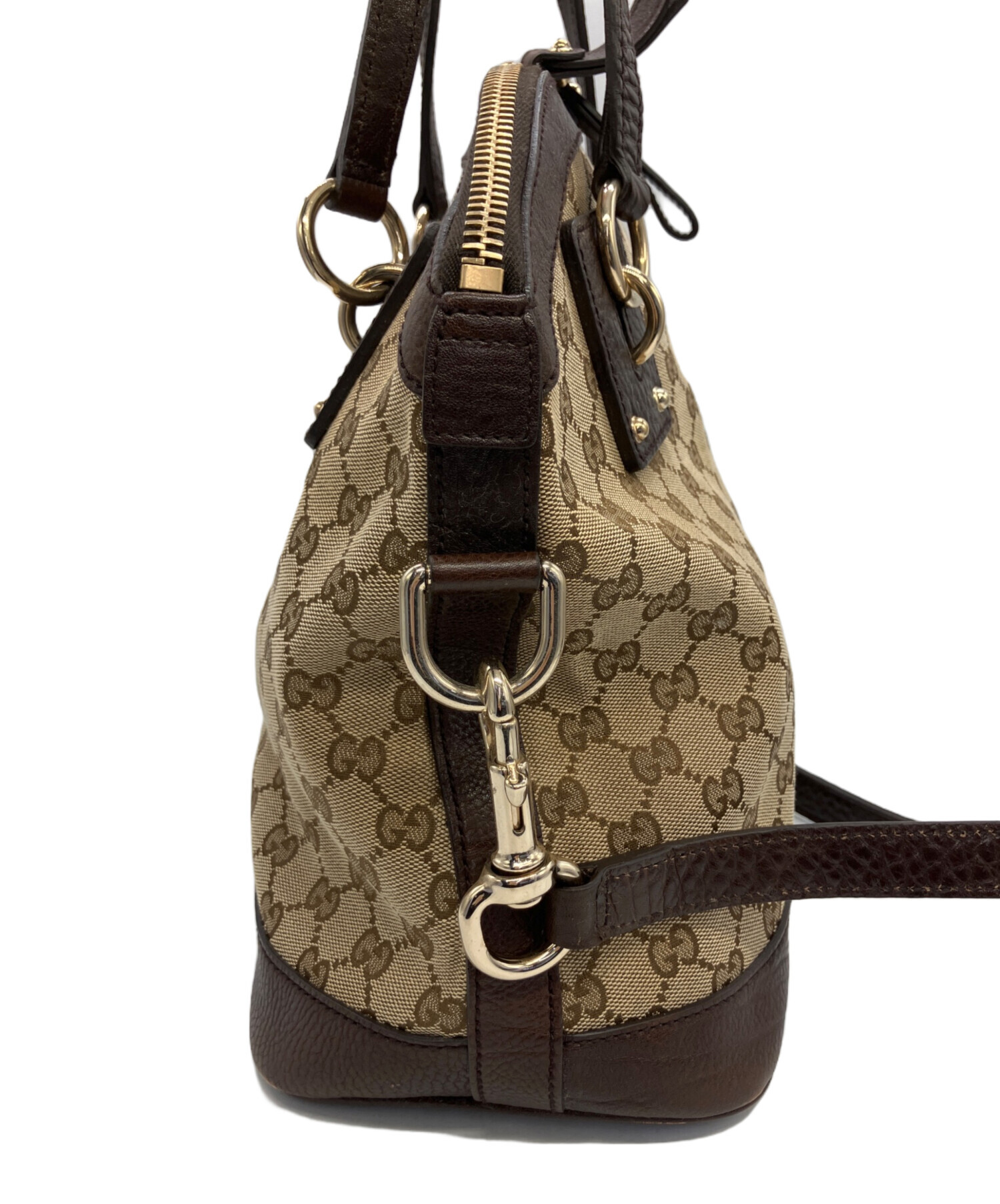 I02) GUCCI グッチ　2way ビジネスバッグ　A4収納 ブラウン 中古・古着通販】GUCCI (グッチ) 2WAYバッグ ブラウン｜ブランド・古着