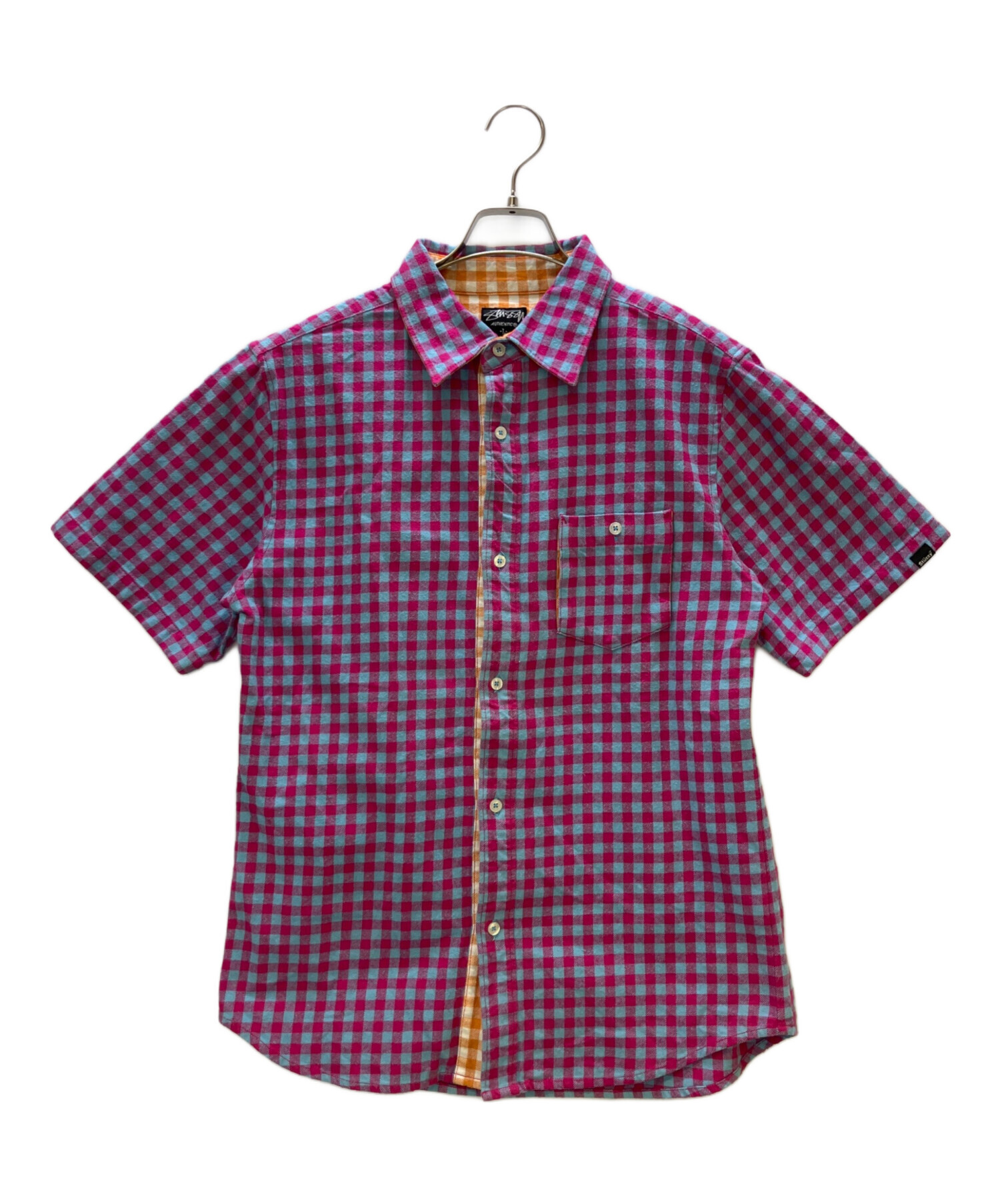 中古・古着通販】stussy (ステューシー) 半袖シャツ パープル×ブルー 