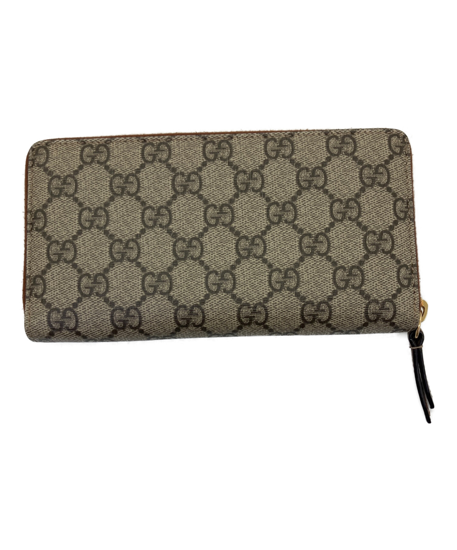 中古・古着通販】GUCCI (グッチ) 長財布 GG グレー×ブラウン｜ブランド
