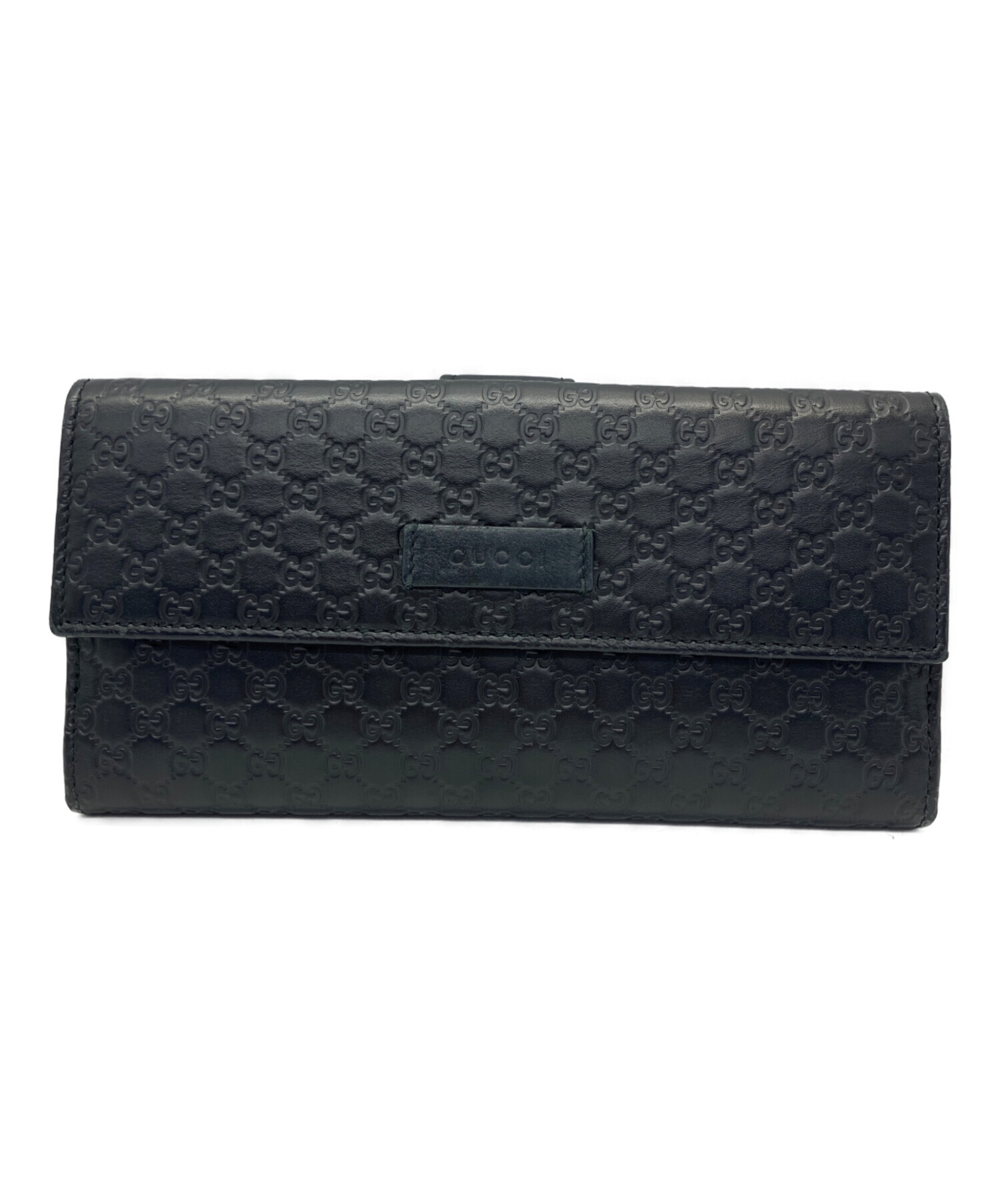 GUCCI ブラックレザー 長財布 保存袋付き 中古・古着通販】GUCCI (グッチ) 長財布 ブラック｜ブランド・古着通販