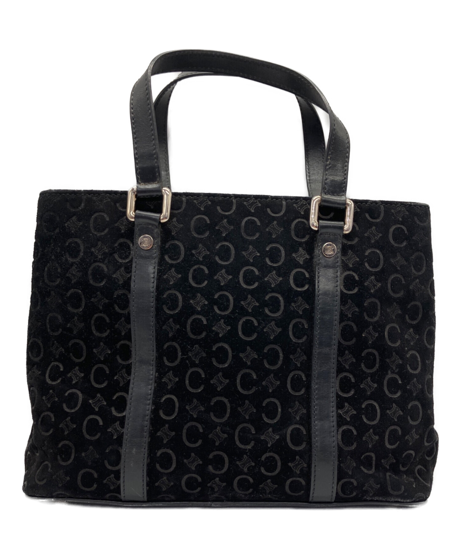 セリーヌ CELINE ハンドバッグ　アクセサリー Cマカダム ブラック 黒 中古・古着通販】CELINE (セリーヌ) ハンドバッグ マカダム ブラック