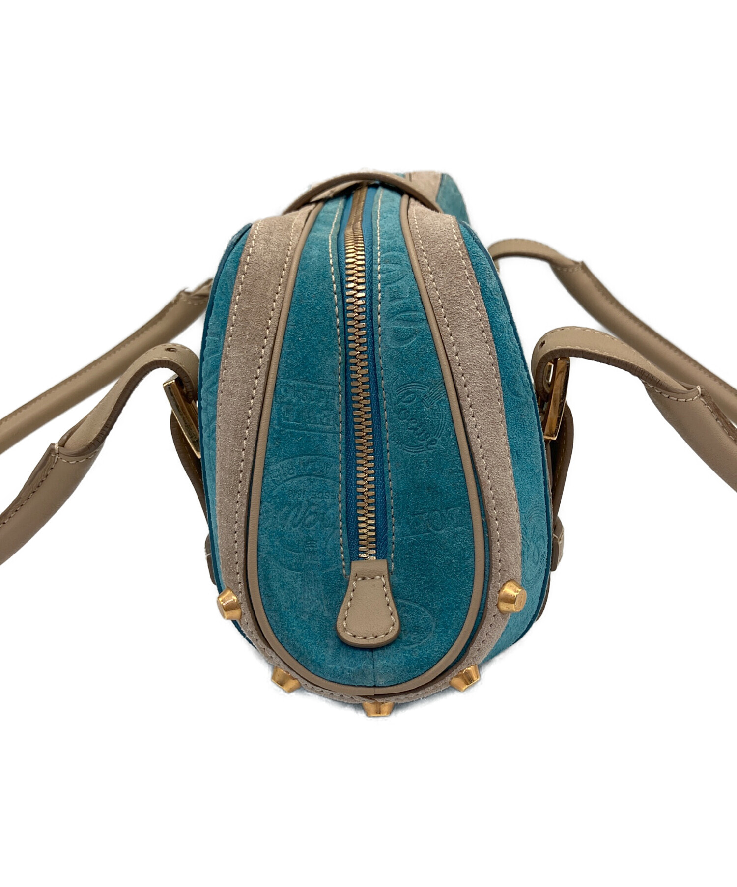 LOEWE ハンドバッグ 青色/茶色 中古・古着通販】LOEWE (ロエベ) ハンドバッグ 160周年記念 ブルー