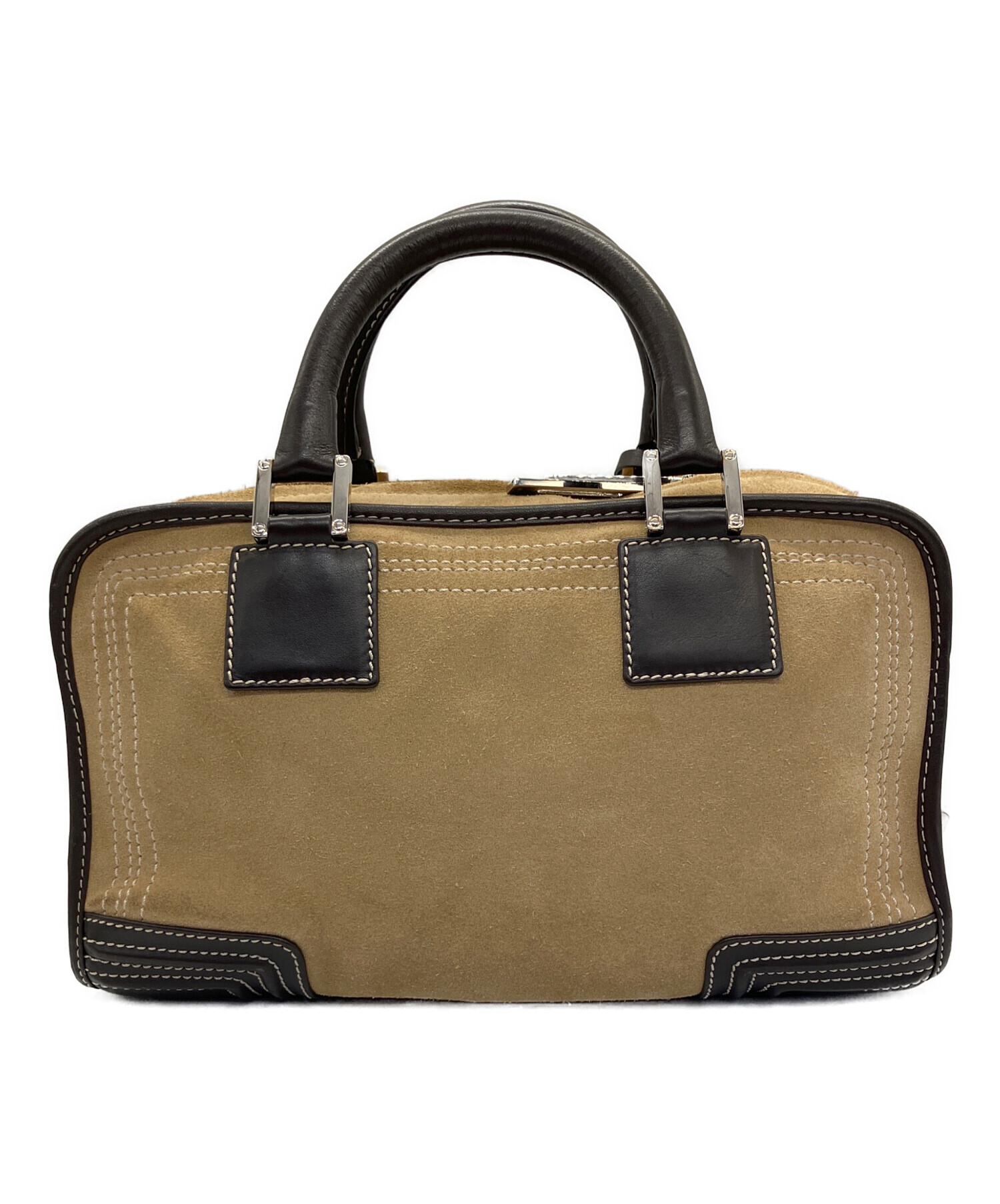 中古・古着通販】LOEWE (ロエベ) ハンドバッグ ベージュ×ブラウン