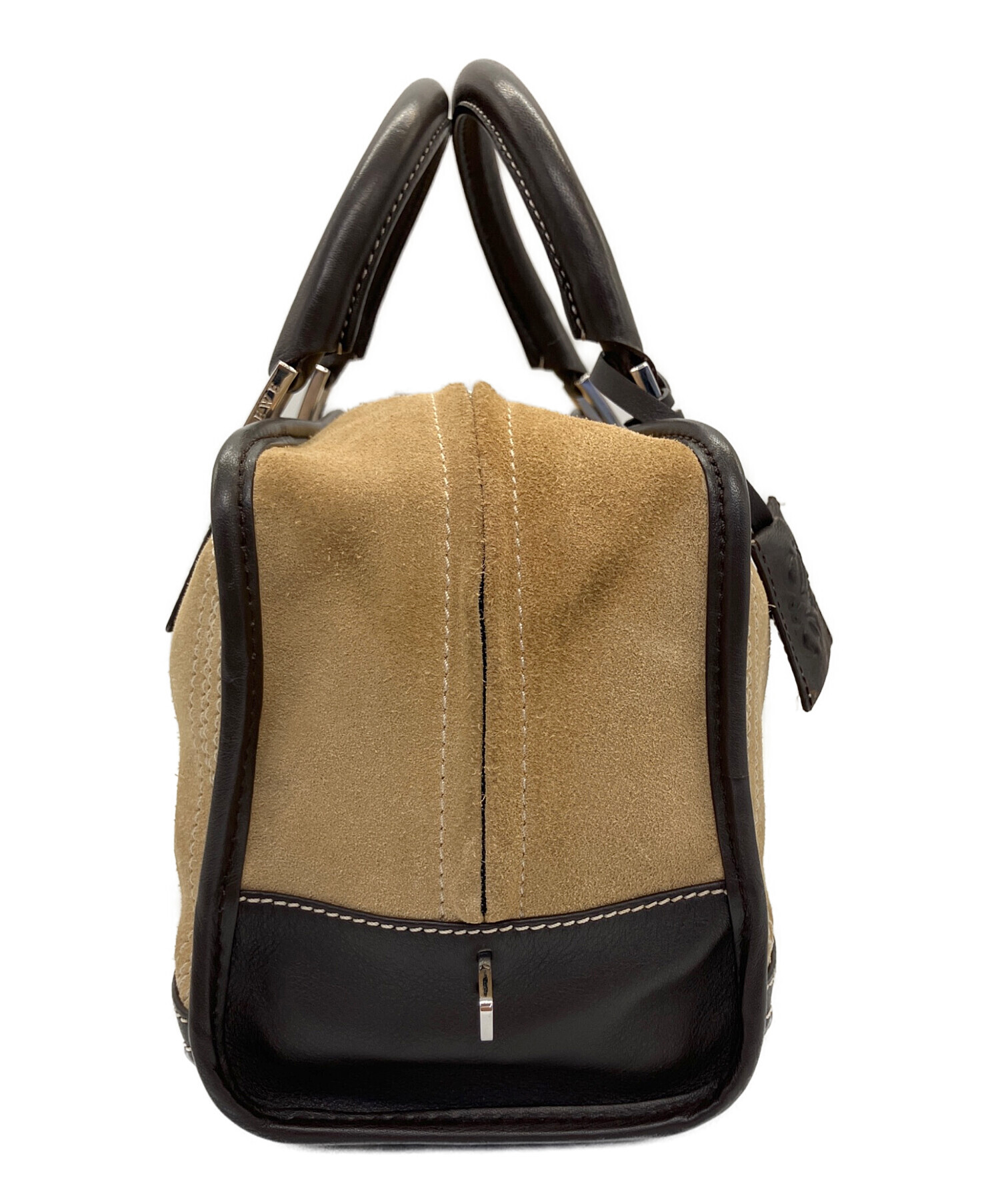 ☆ロエベ☆スウェードハンドバッグ☆ヴィンテージ☆ 中古・古着通販】LOEWE (ロエベ) ハンドバッグ ベージュ×ブラウン