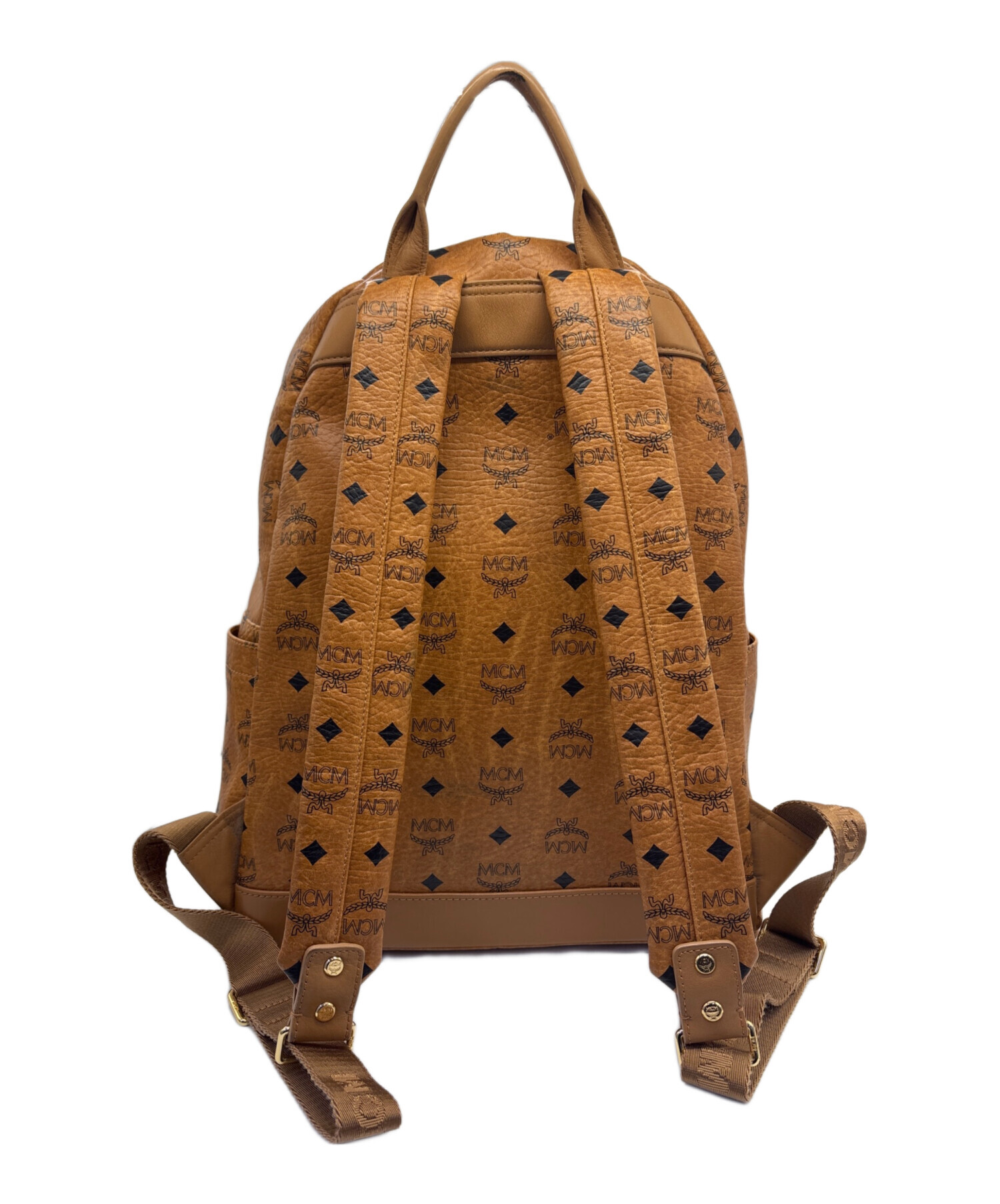 MCM リュック レザー BRW スタッズ ブラウン 中古・古着通販】MCM (エムシーエム) スタッズリュック ブラウン