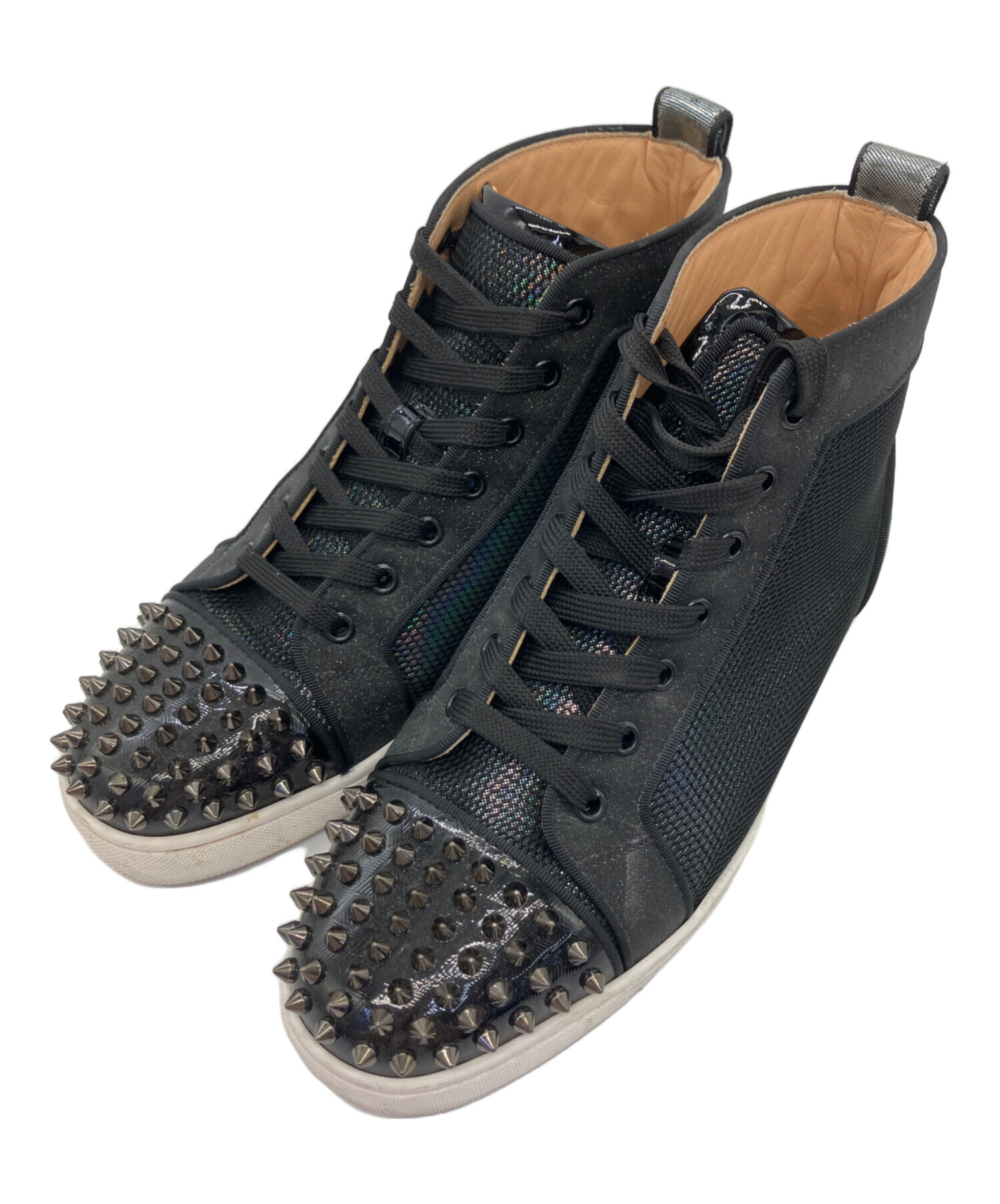 クリスチャンルブタン ハイカット　シルバー　黒　39 中古・古着通販】Christian Louboutin (クリスチャン・ルブタン
