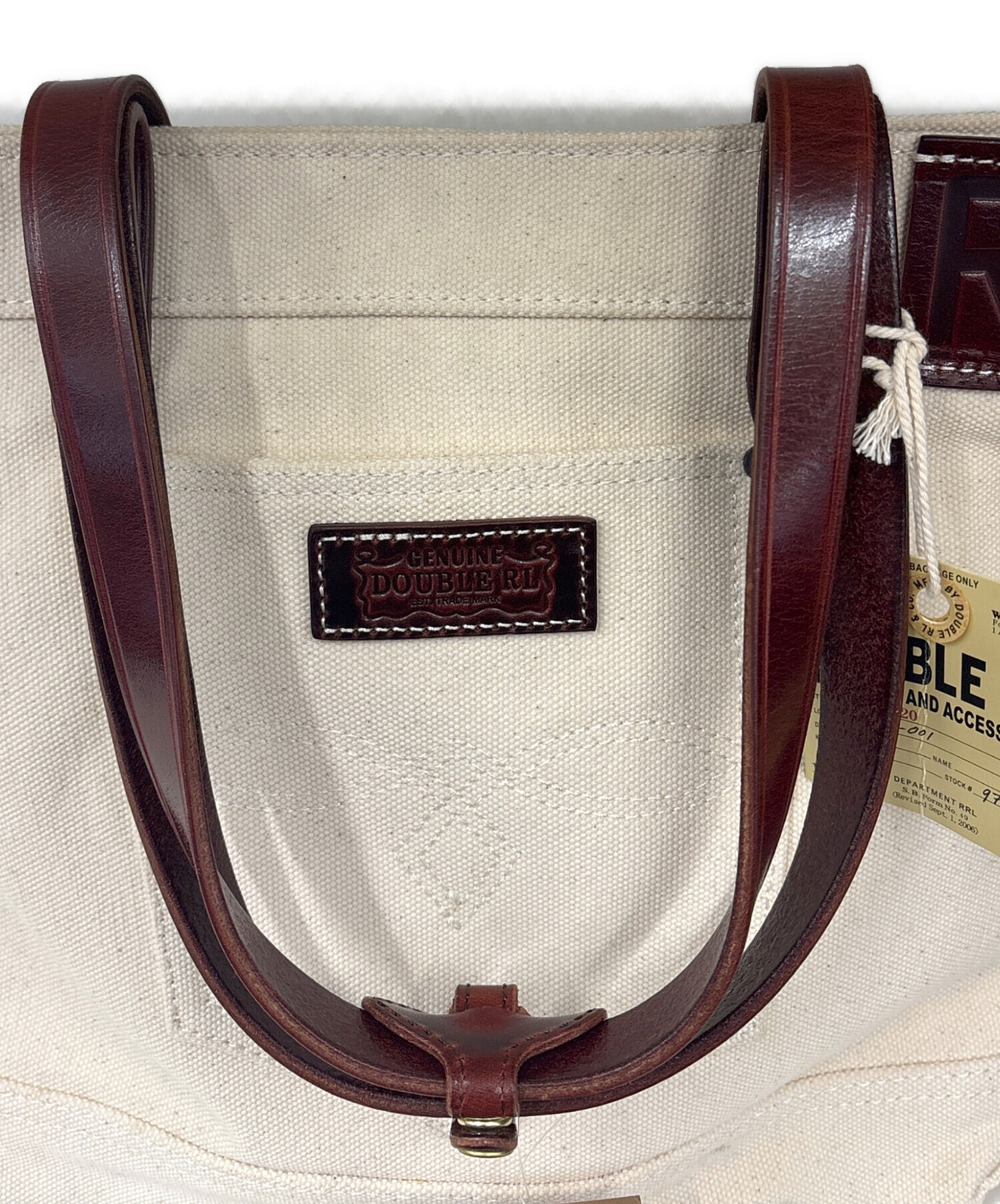 中古・古着通販】RRL (ダブルアールエル) レザートリム ツイル トート