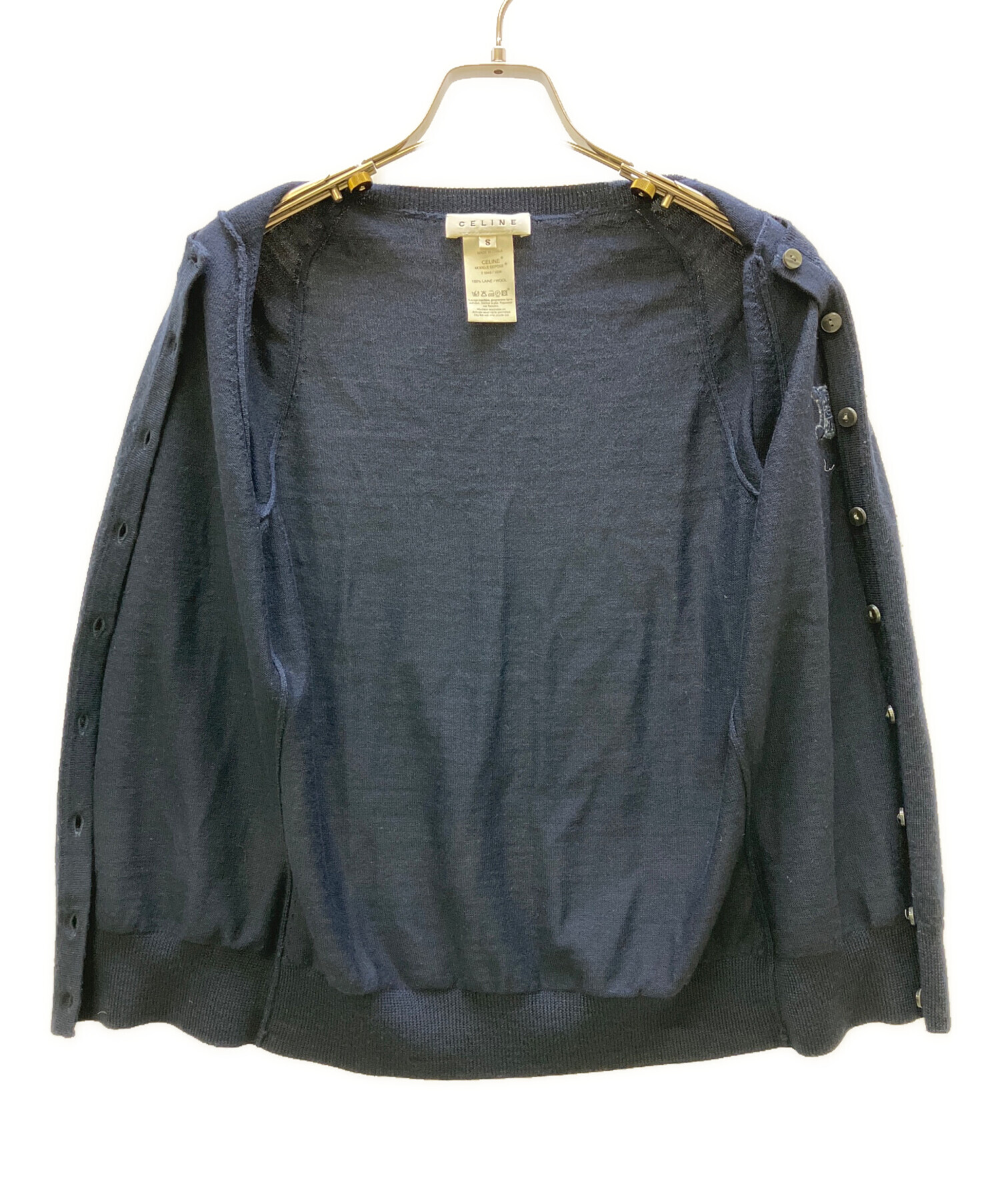 中古・古着通販】CELINE (セリーヌ) トリオンフ刺繍ニットカーディガン