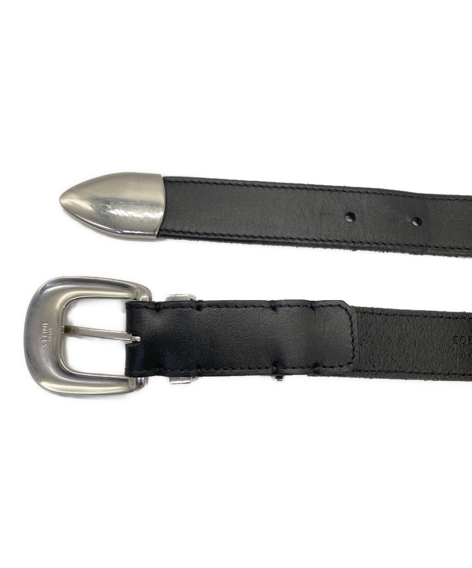 中古・古着通販】CELINE (セリーヌ) レザーベルト ブラック サイズ:75