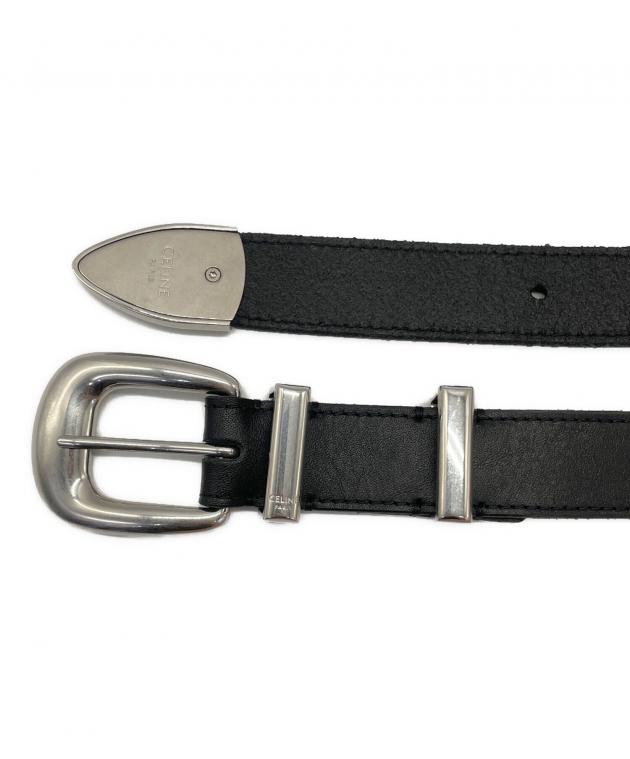 中古・古着通販】CELINE (セリーヌ) レザーベルト ブラック サイズ:75