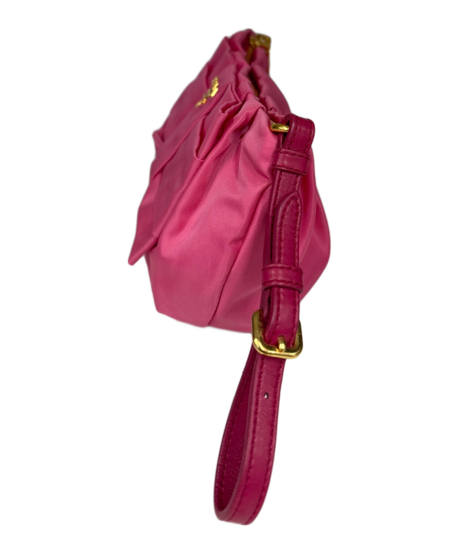 中古・古着通販】PRADA (プラダ) ナイロンポーチ ロゴリボン ピンク