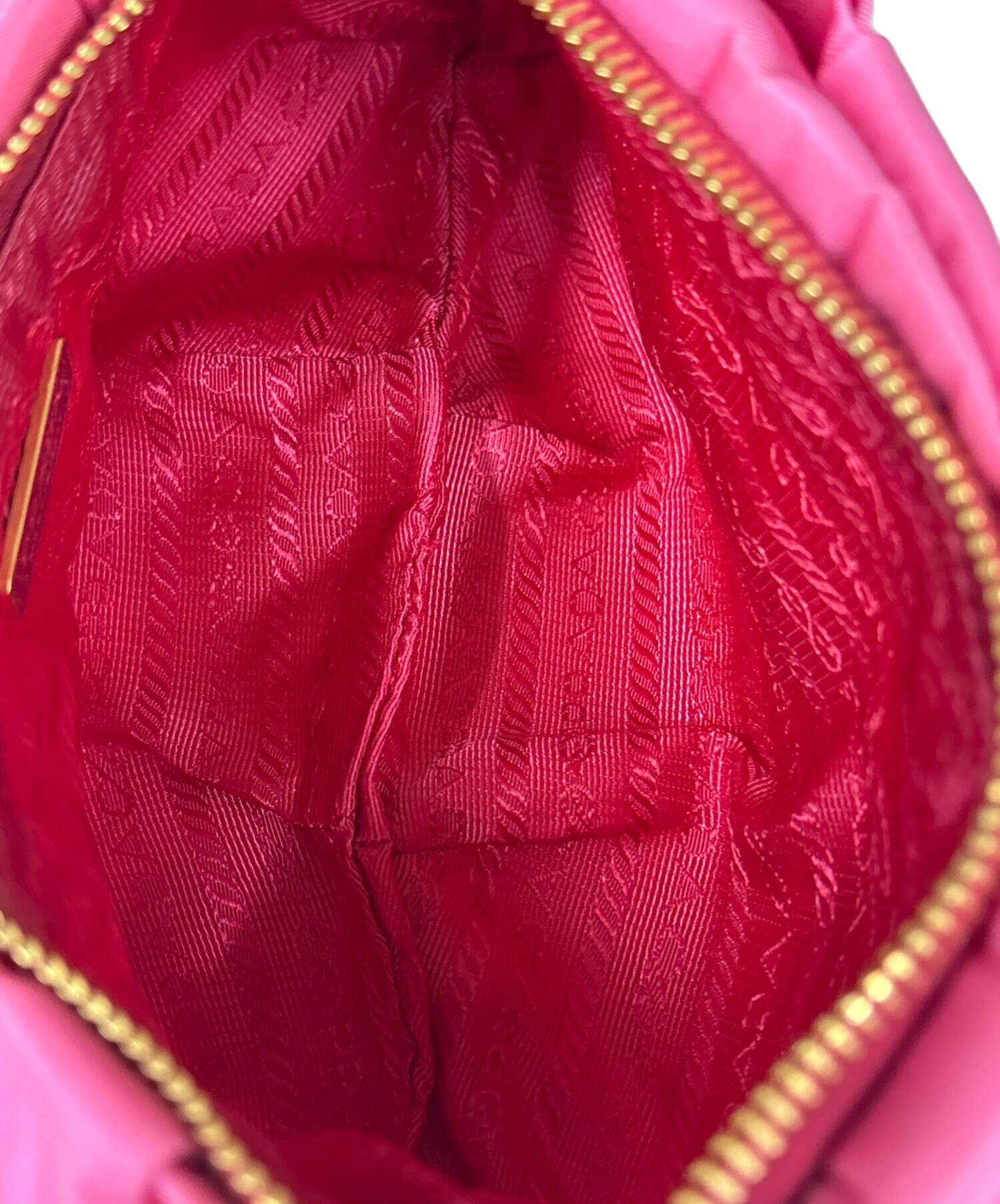 中古・古着通販】PRADA (プラダ) ナイロンポーチ ロゴリボン ピンク