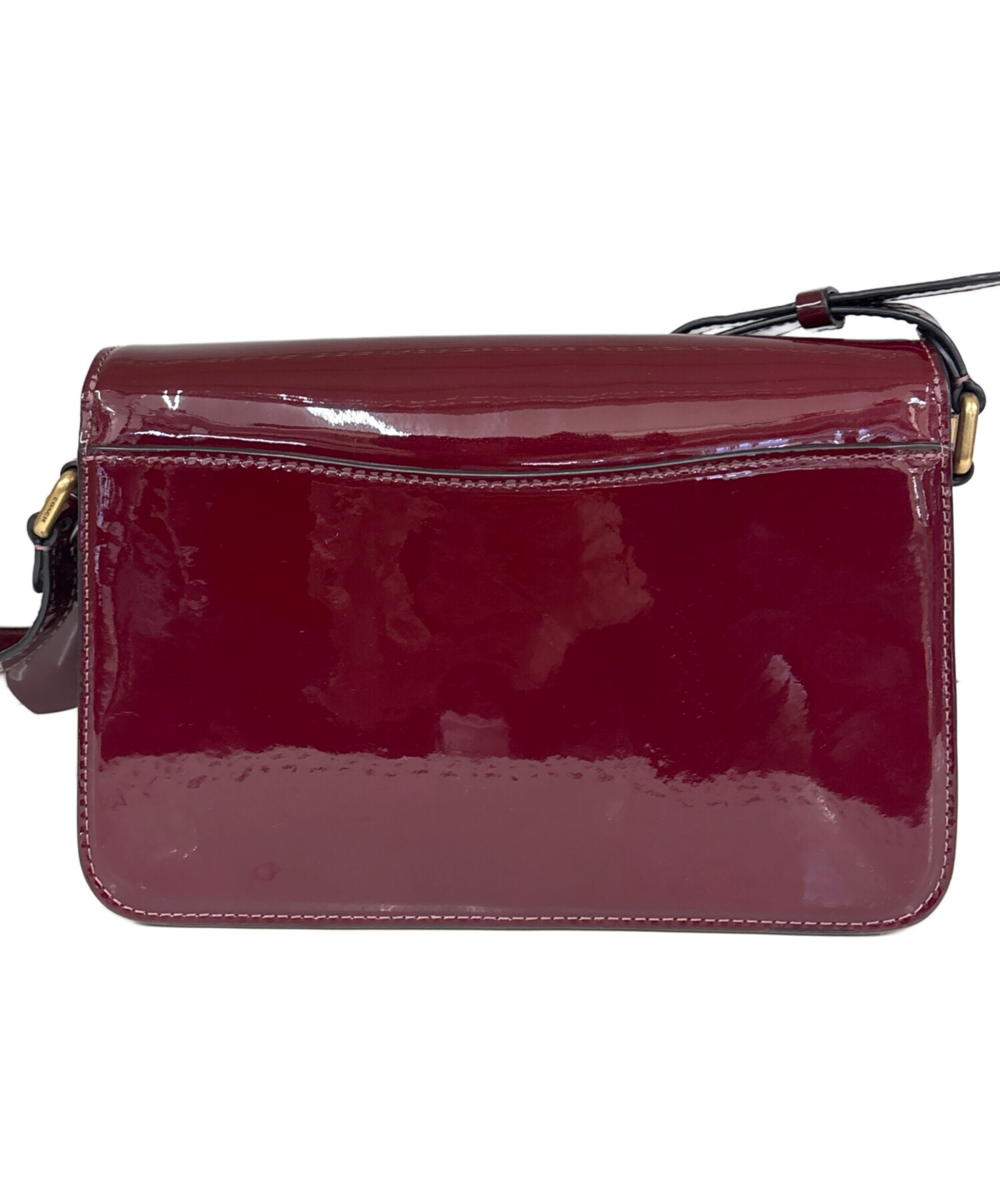 極美品COACH ショルダー ストゥディオ ボルドー エナメル COACH(コーチ 