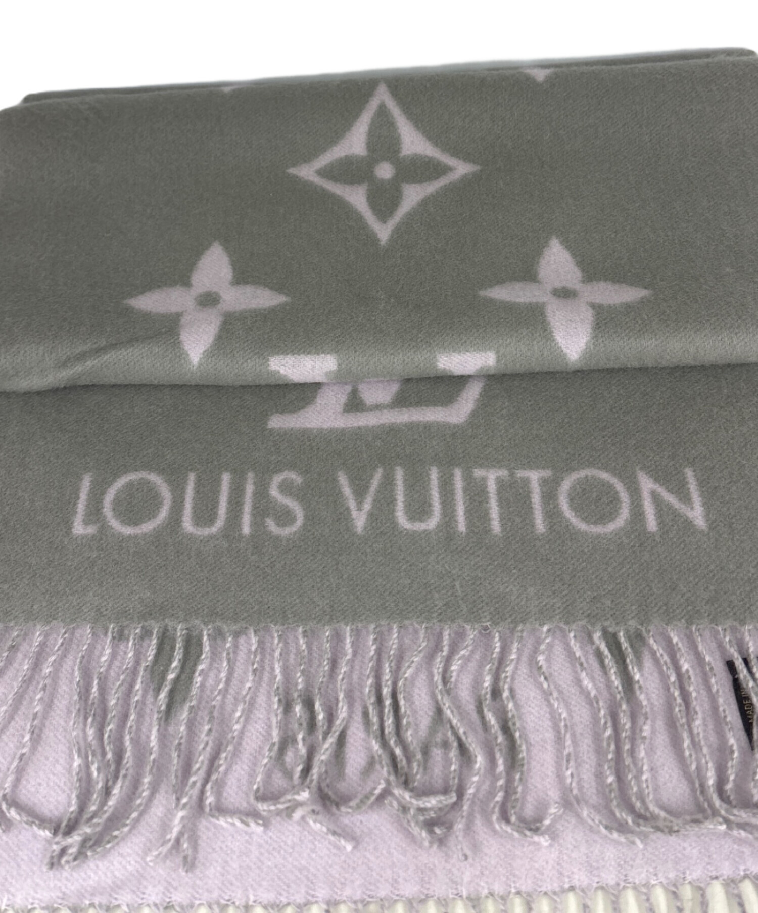 ルイヴィトン レイキャビック マフラー グレージュ 中古・古着通販】LOUIS VUITTON (ルイ ヴィトン) マフラー エシャルプ