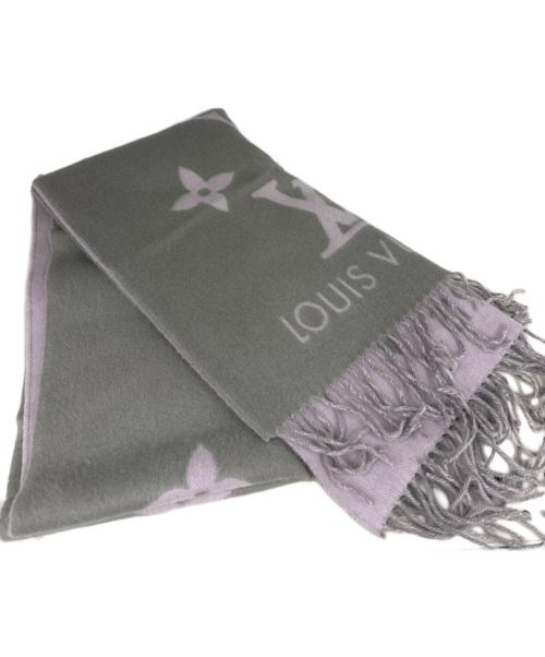 最終値下げ24時間★Louis Vuitton グレー 刺繍マフラー 中古・古着通販】LOUIS VUITTON (ルイ ヴィトン) マフラー エシャルプ