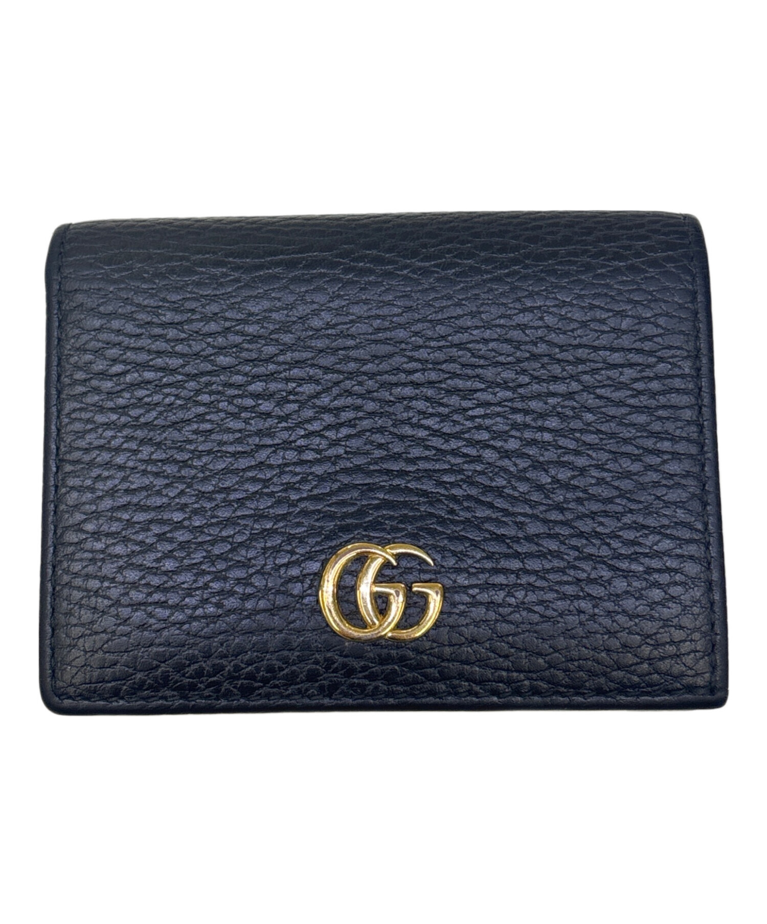 【最終値下げ‼️】GUCCI GGマーモント 二つ折り財布 ブラック 中古・古着通販】GUCCI (グッチ) 2つ折り財布 GGマーモント ブラック