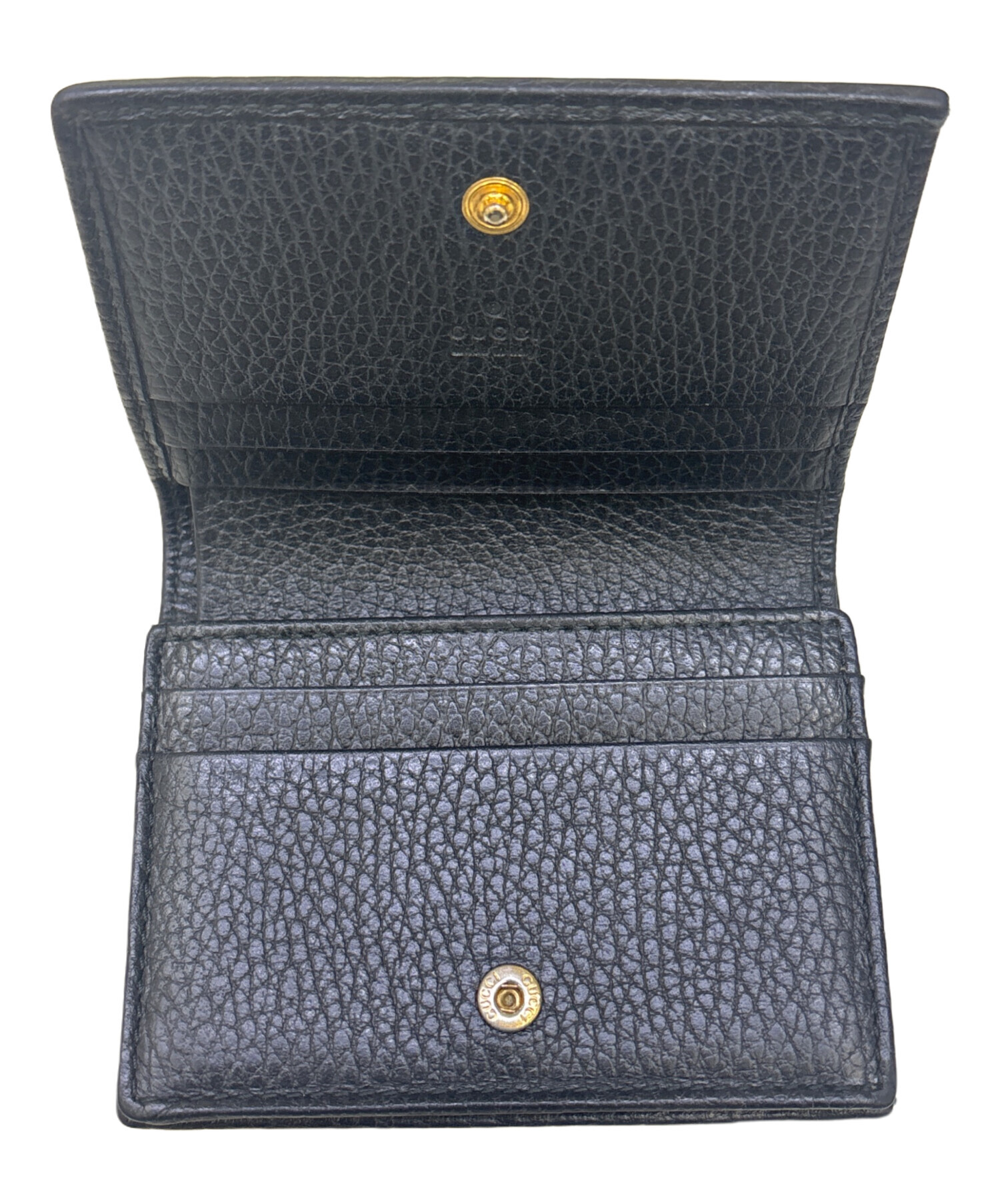た*う様 【ほぼ未使用】GUCCI GGマーモント 二つ折り財布 ブラック 中古・古着通販】GUCCI (グッチ) 2つ折り財布 GGマーモント ブラック