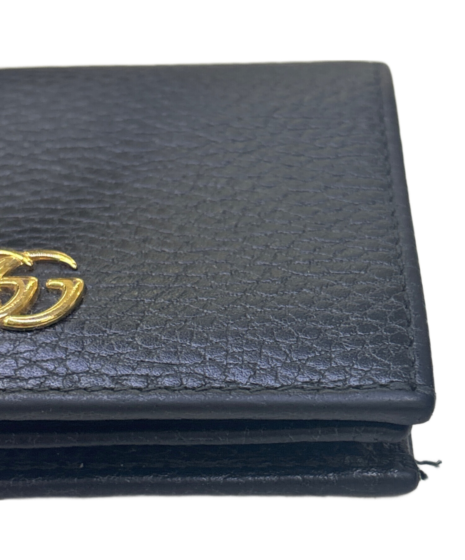 中古・古着通販】GUCCI (グッチ) 2つ折り財布 GGマーモント ブラック
