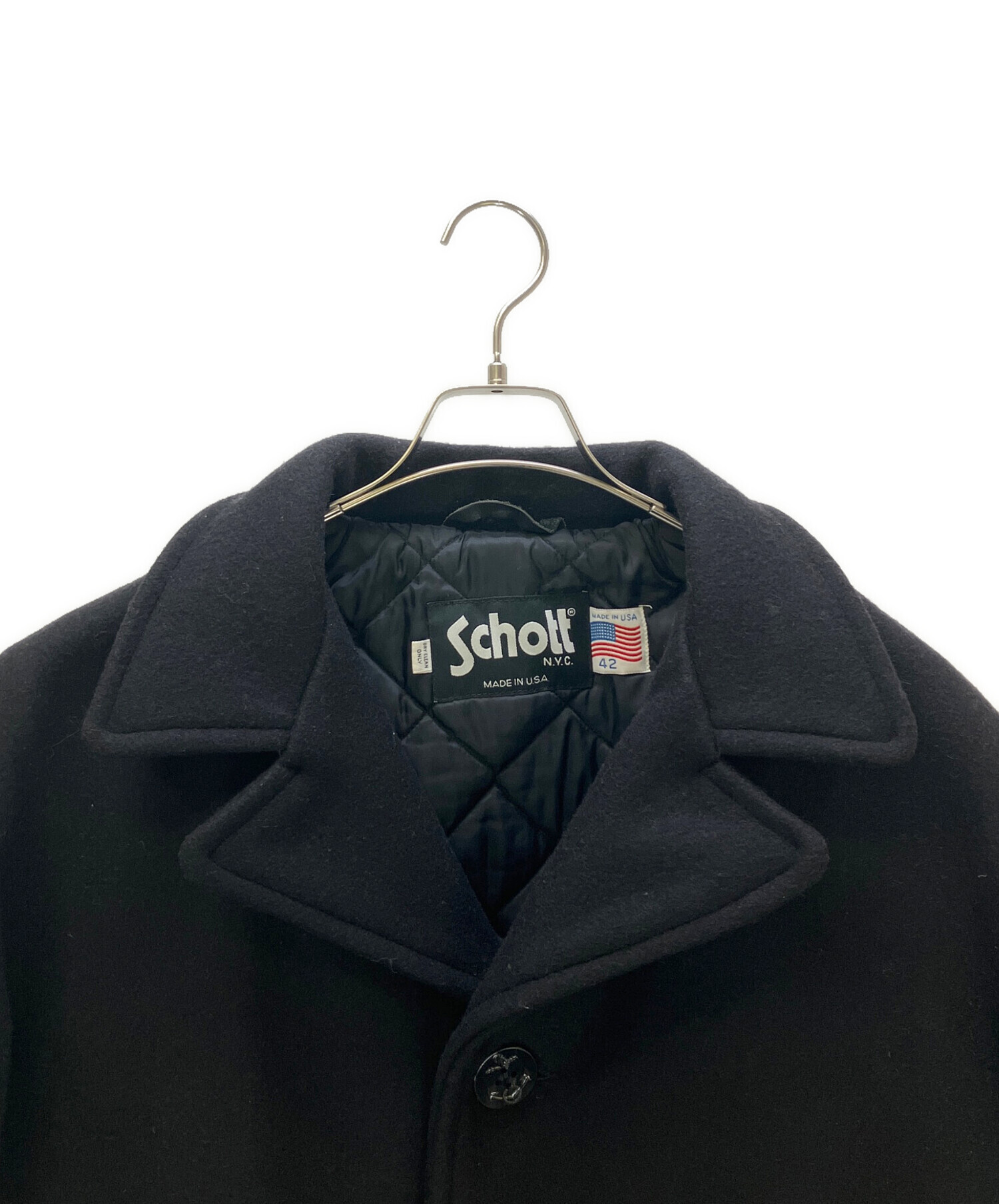 中古・古着通販】Schott (ショット) Pコート ブラック サイズ:42