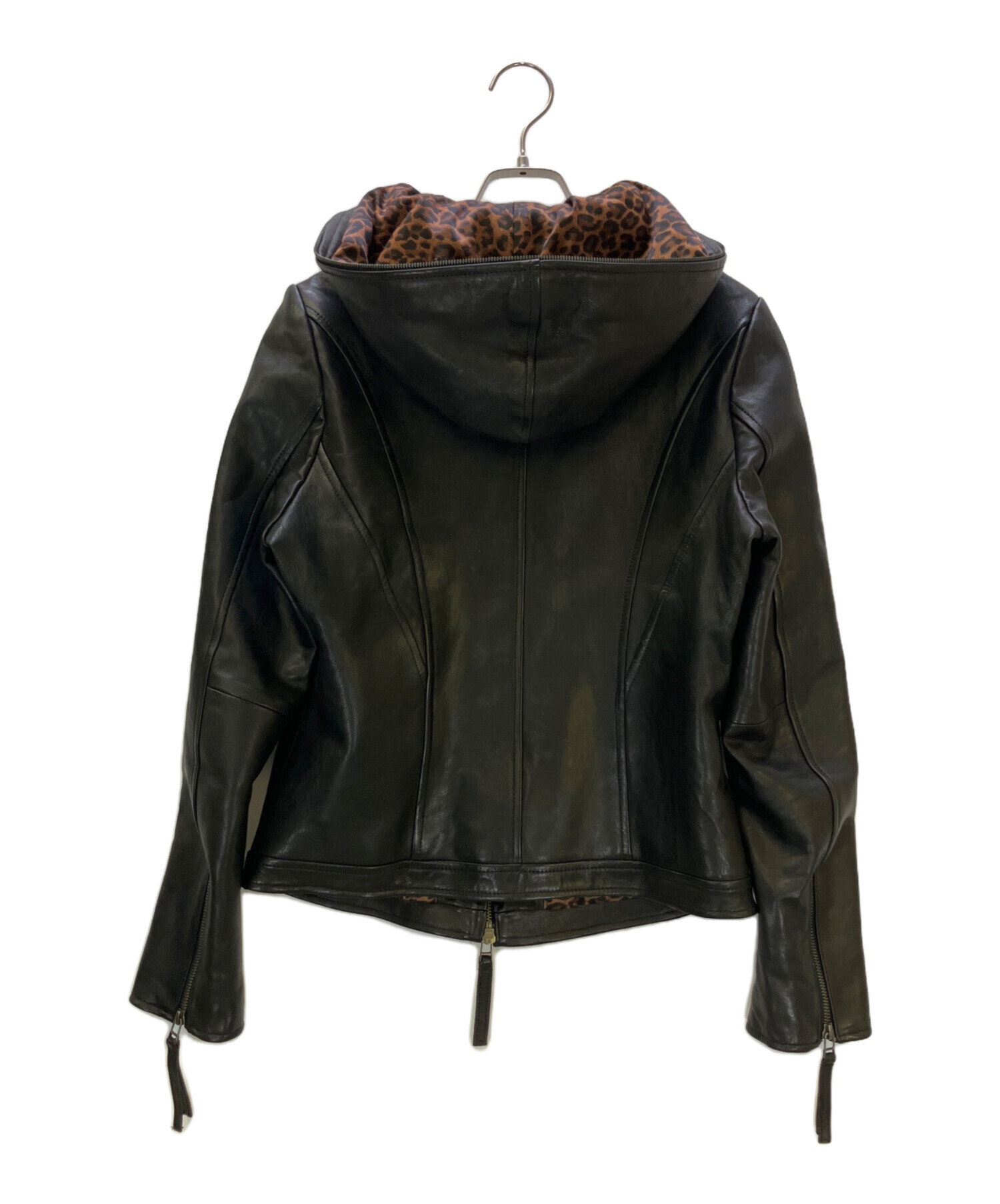 goa leather jacket ゴア レザージャケット ビッグフード 中古・古着通販】goa (ゴア) ファーレザージャケット ブラック サイズ