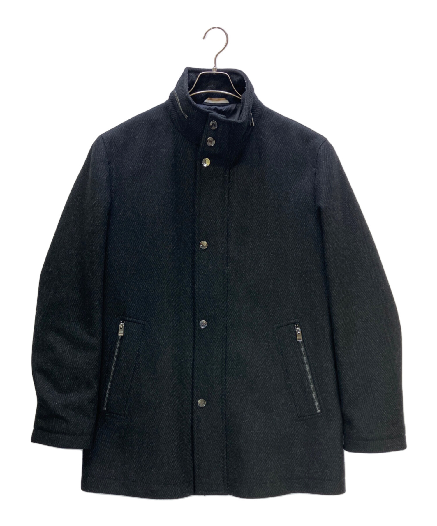 ふわふわ様　再購入用 中古・古着通販】BOSS (ボス) ショートコート スタンドカラー グレー