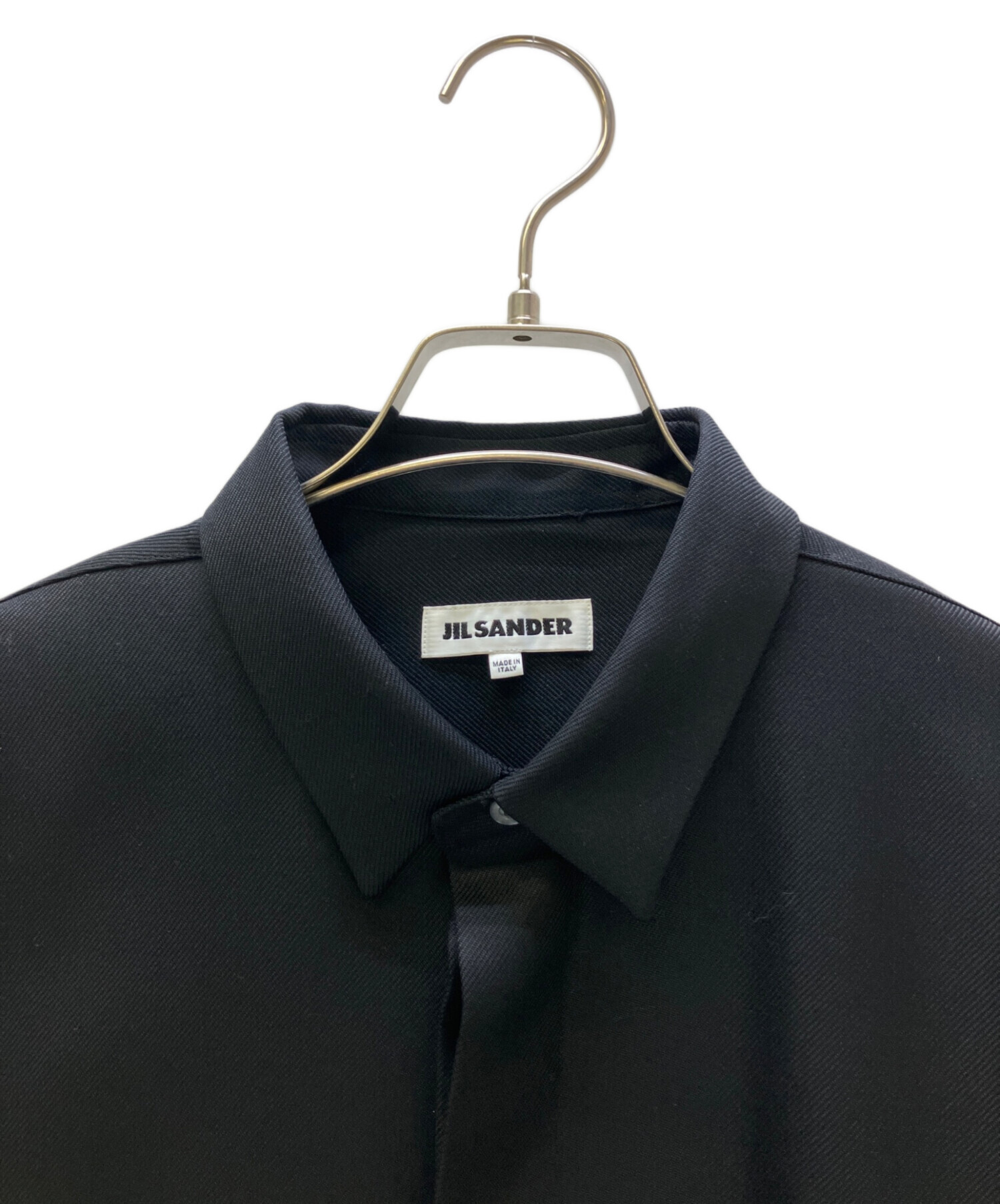 ジル・サンダー ロングシャツ シャツコート ブラック ミニマル 上質 中古・古着通販】JIL SANDER (ジルサンダー) 長袖シャツ ブラック
