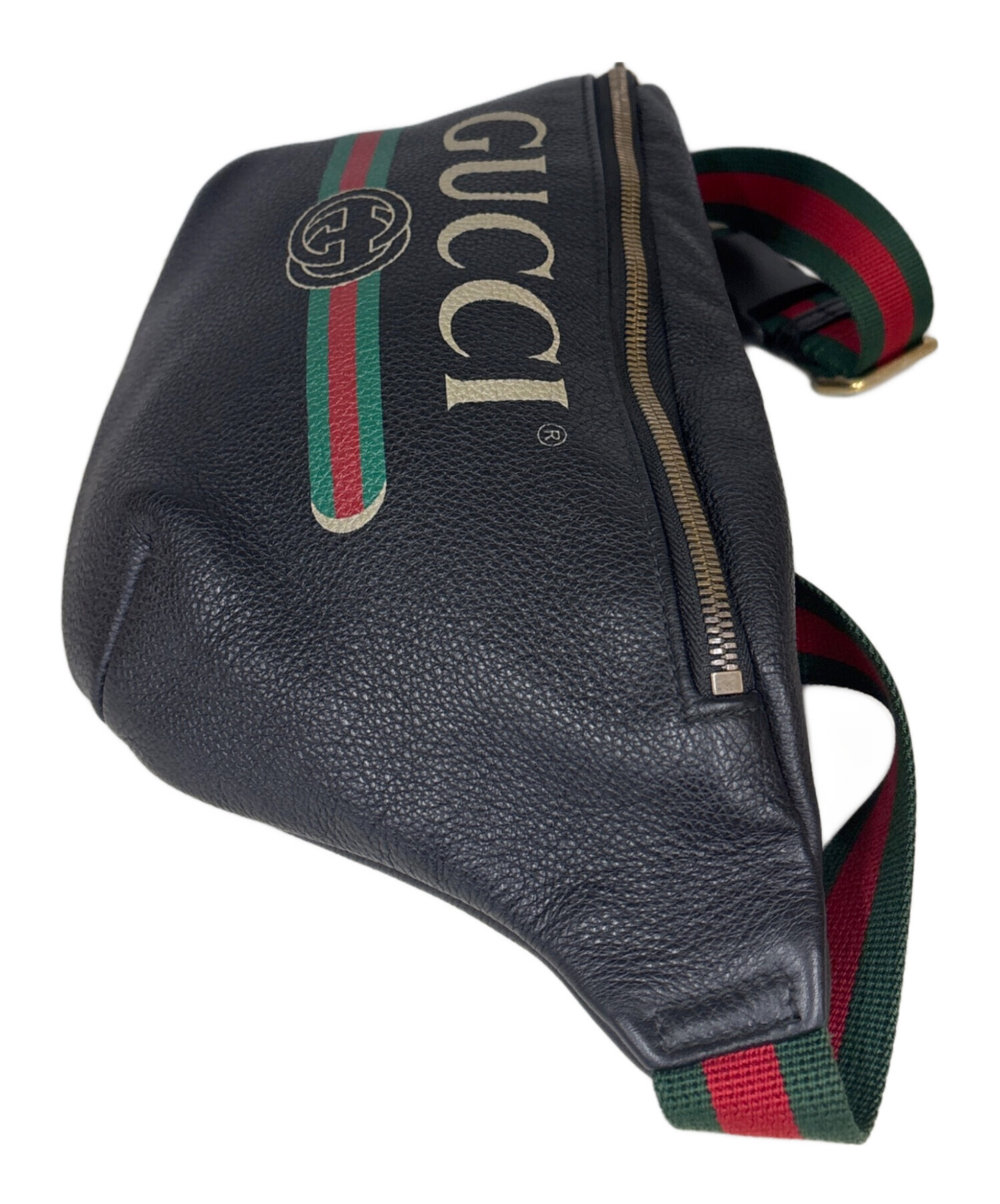 【専用】GUCCI ボディバッグ ソーホーロゴ シェリーライン 肩掛け ブラック 中古・古着通販】GUCCI (グッチ) ボディバッグ プリントロゴ シェリー