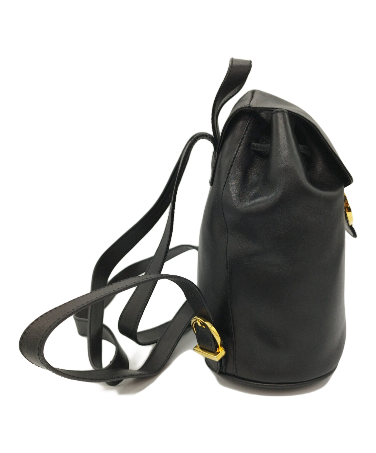 【美品】サルヴァトーレフェラガモ リュック ナイロン レザー ガンチーニ 黒 中古・古着通販】Salvatore Ferragamo (サルヴァトーレ フェラガモ