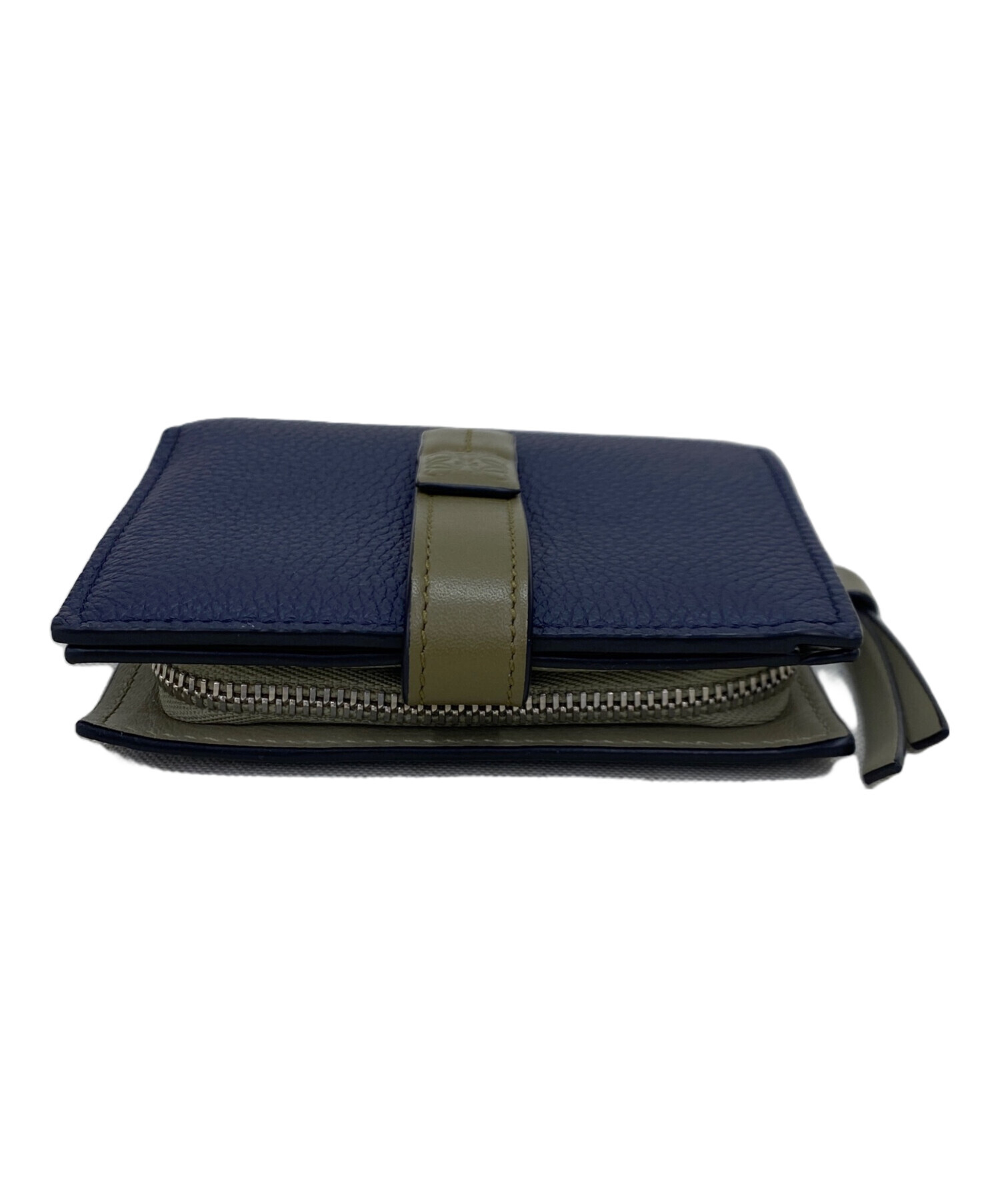 中古・古着通販】LOEWE (ロエベ) 2つ折り財布 カーキ×ネイビー
